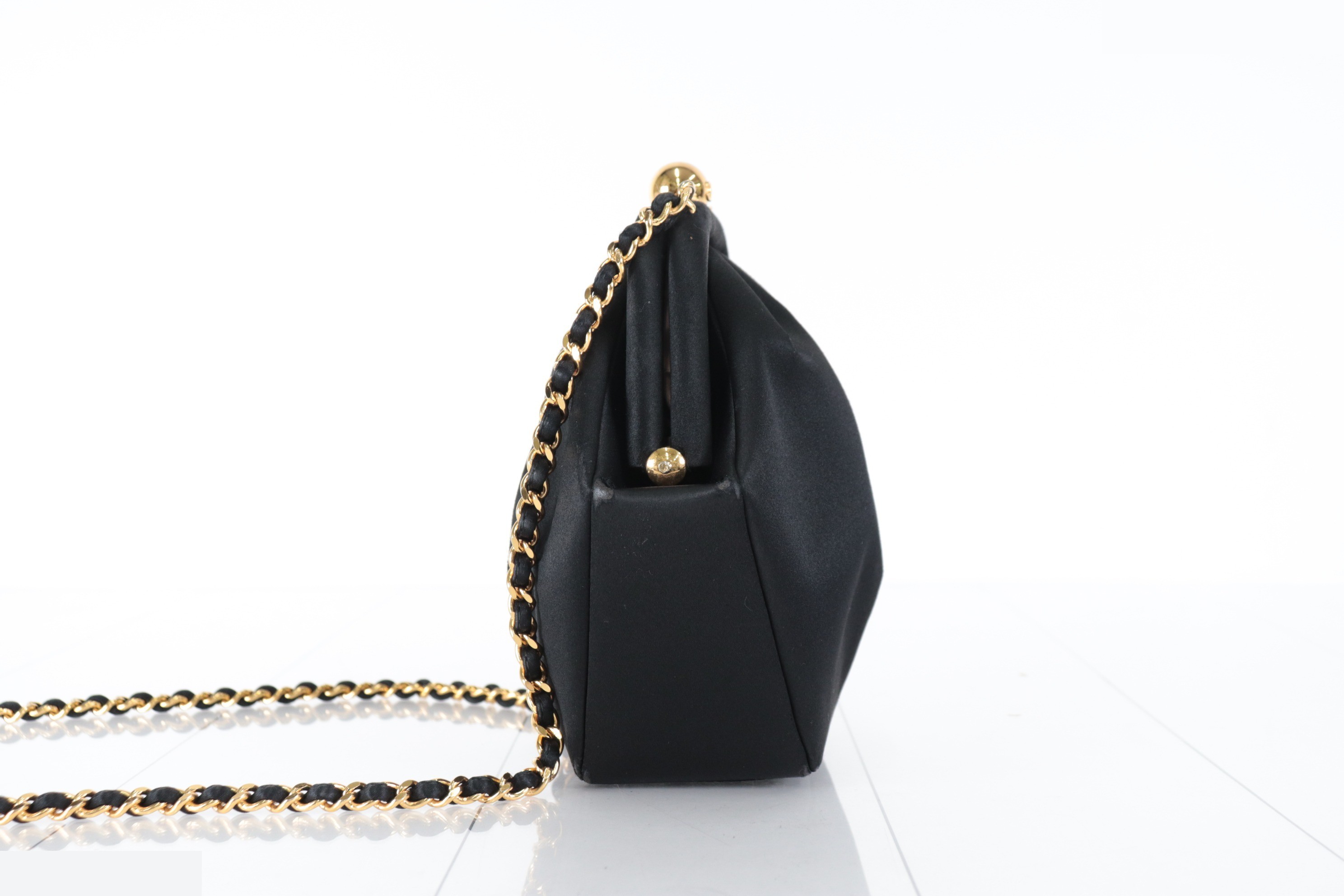 Satin coin purse with chain shoulder strap, item number 3 — view 4