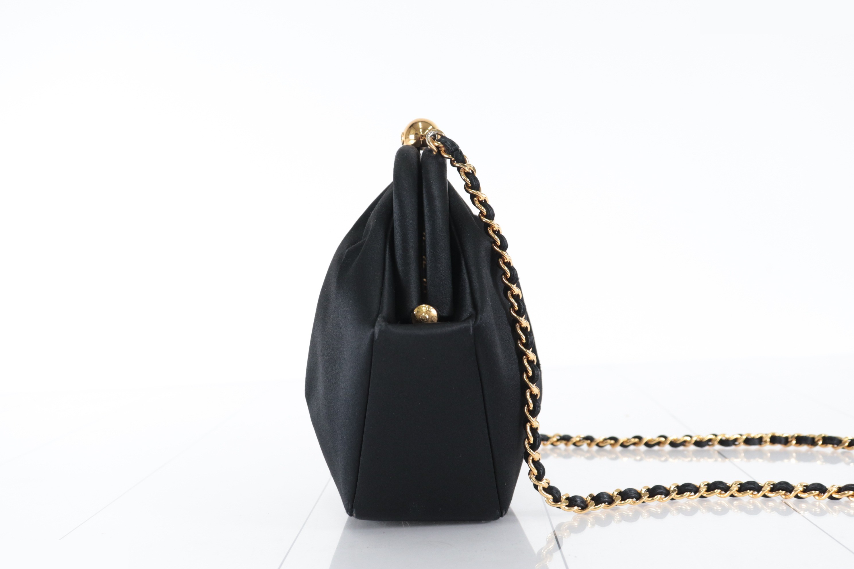 Satin coin purse with chain shoulder strap, item number 3 — view 5