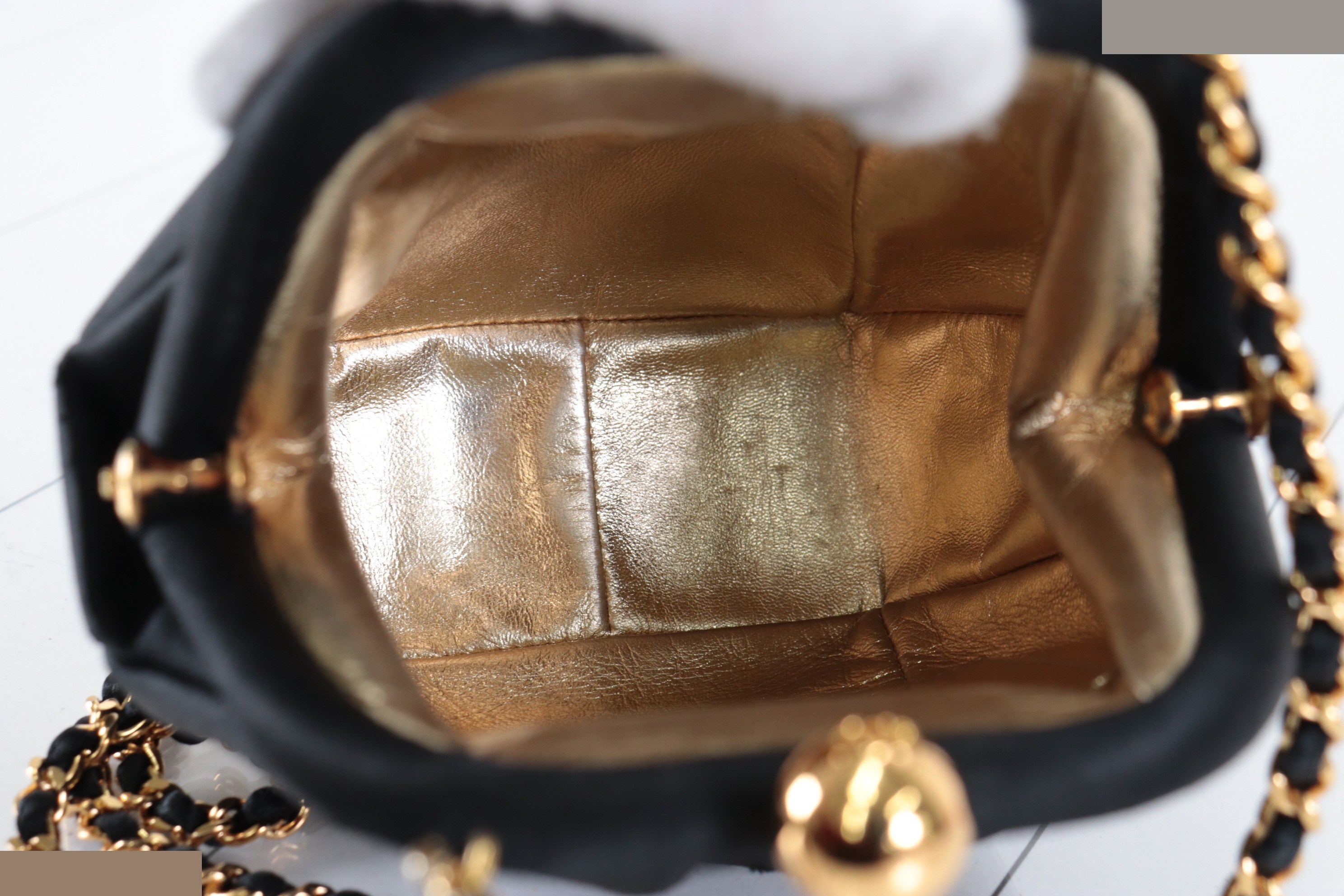 Satin coin purse with chain shoulder strap, item number 3 — view 10