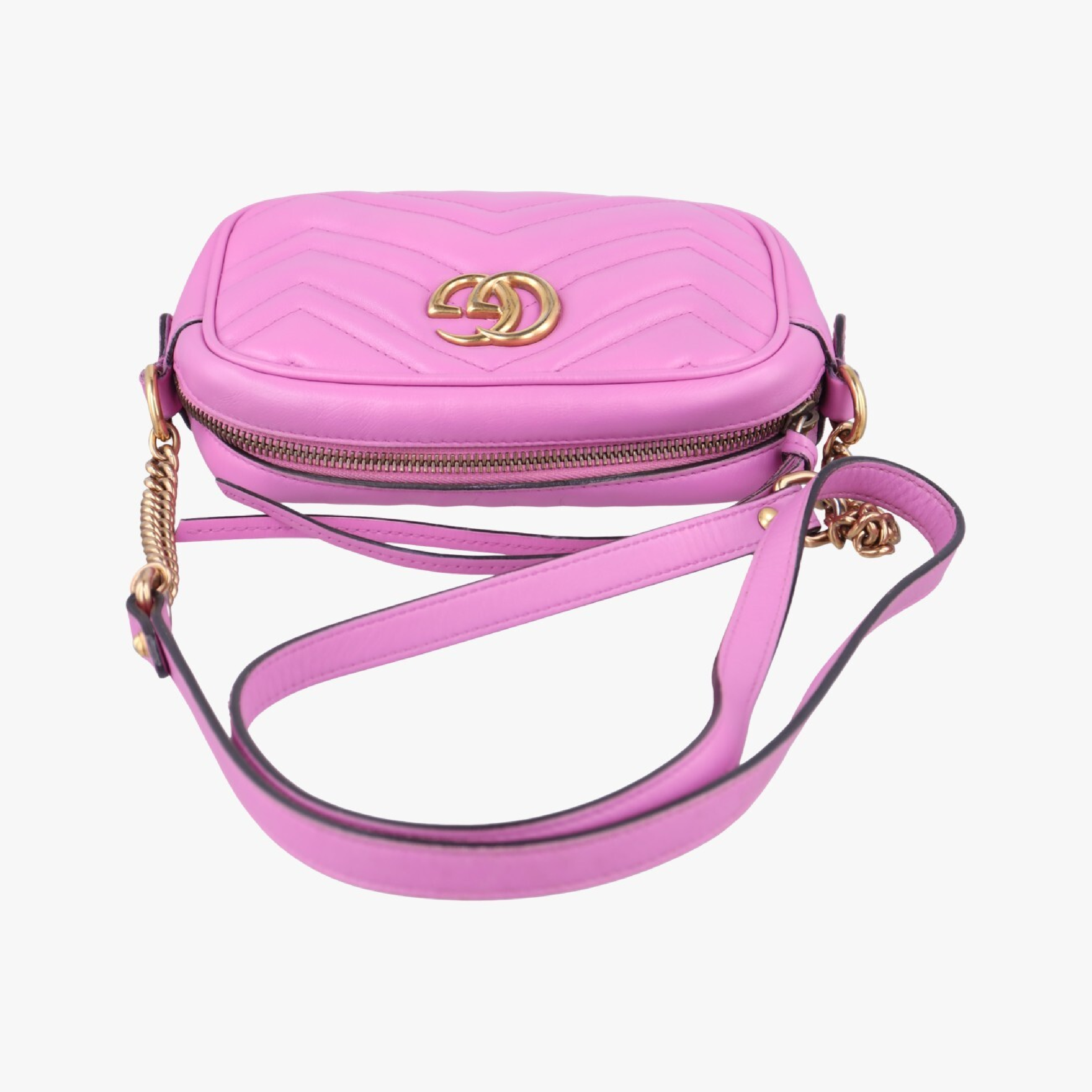 GG Marmont Pink Leather Shoulder Bag 448065 I020588318 — view 5