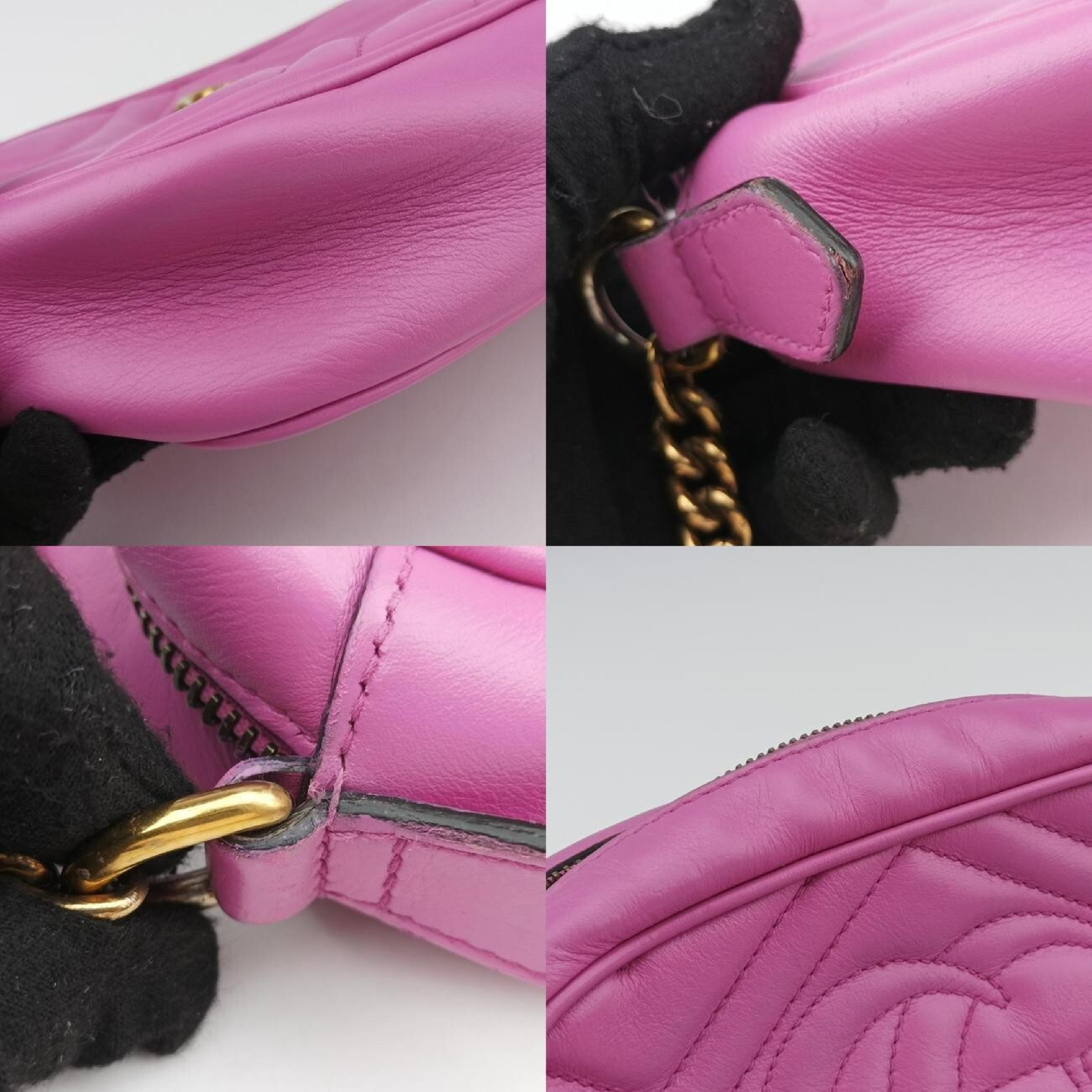 GG Marmont Pink Leather Shoulder Bag 448065 I020588318 — view 9