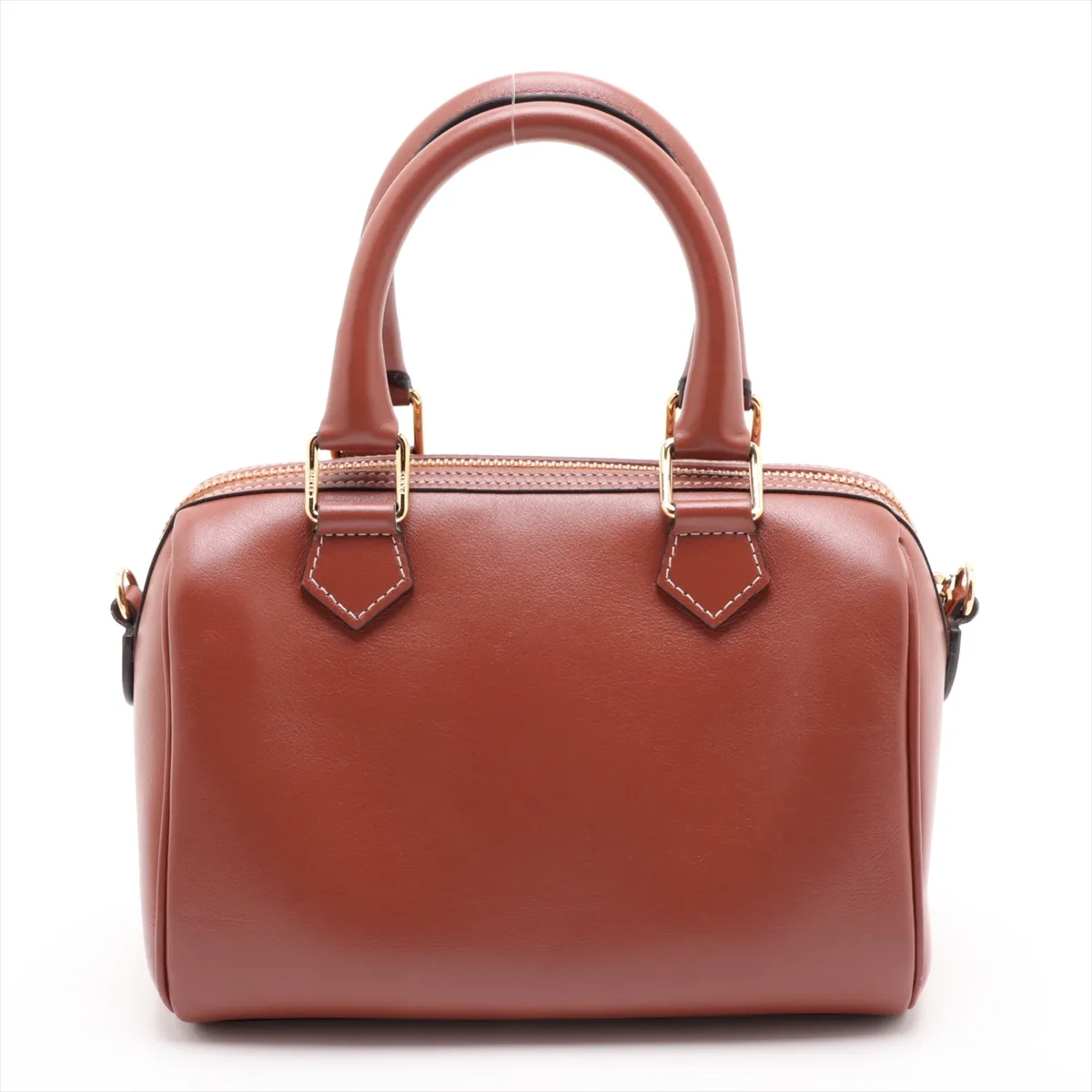 Cuir Triomphe Small Boston Leather 2-Way Handbag, Brown — view 2