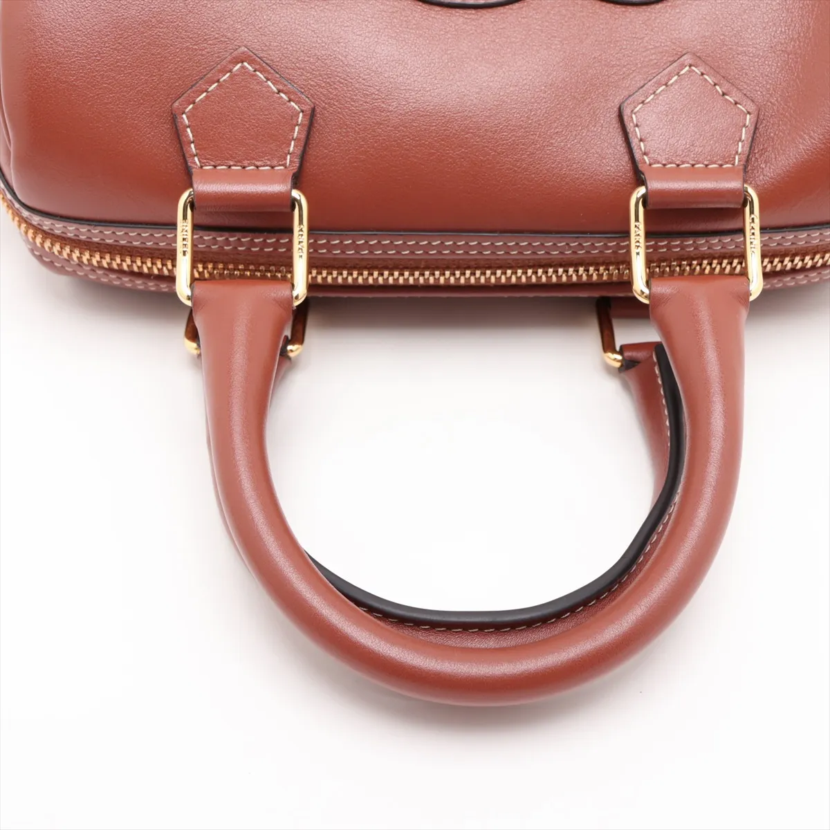 Cuir Triomphe Small Boston Leather 2-Way Handbag, Brown — view 5
