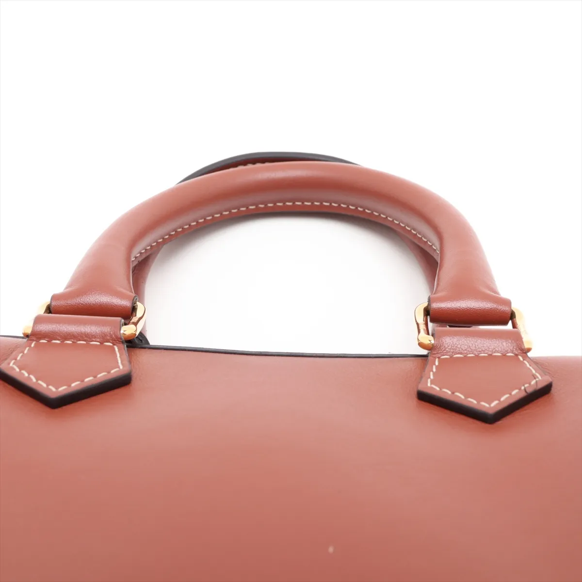 Cuir Triomphe Small Boston Leather 2-Way Handbag, Brown — view 6