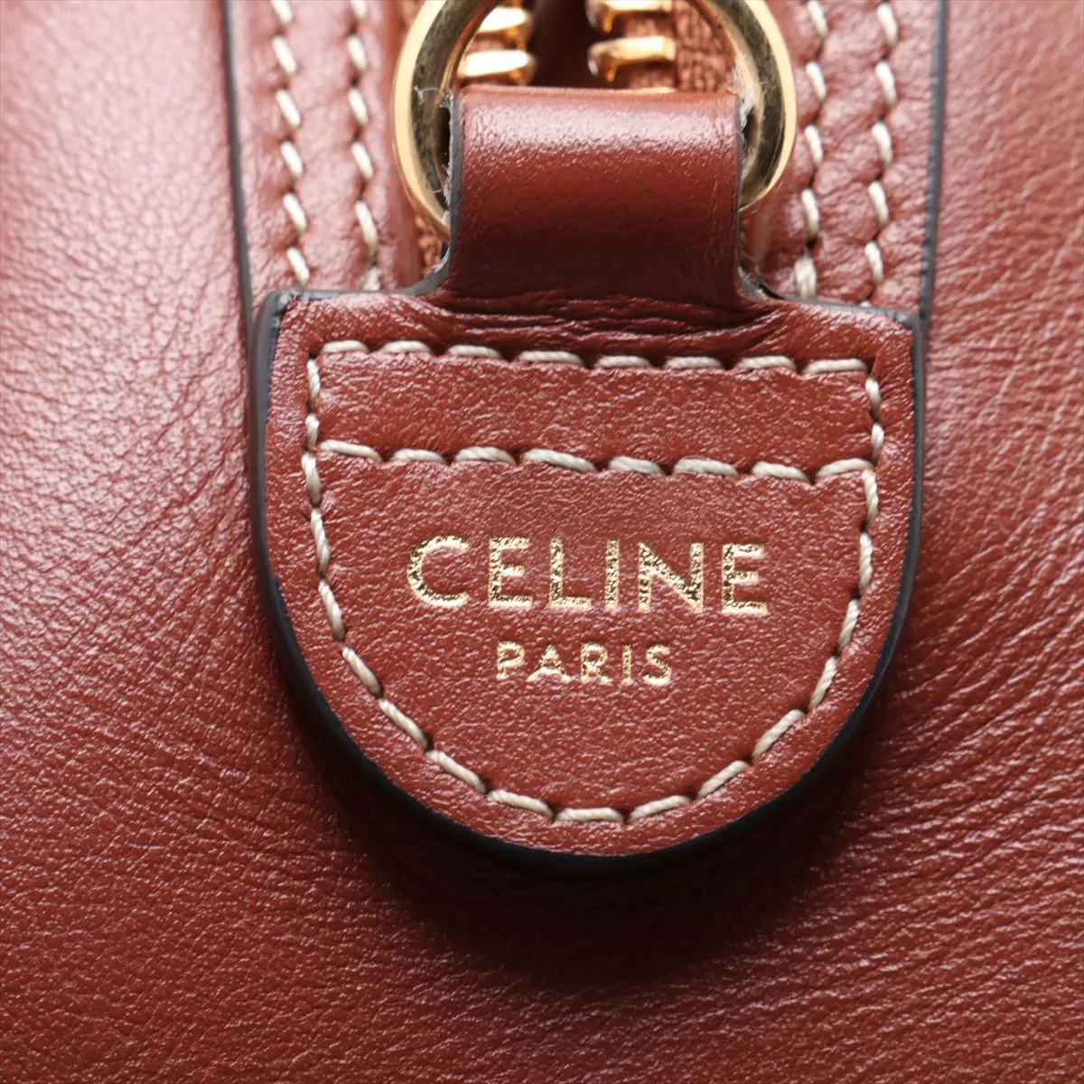 Cuir Triomphe Small Boston Leather 2-Way Handbag, Brown — view 9