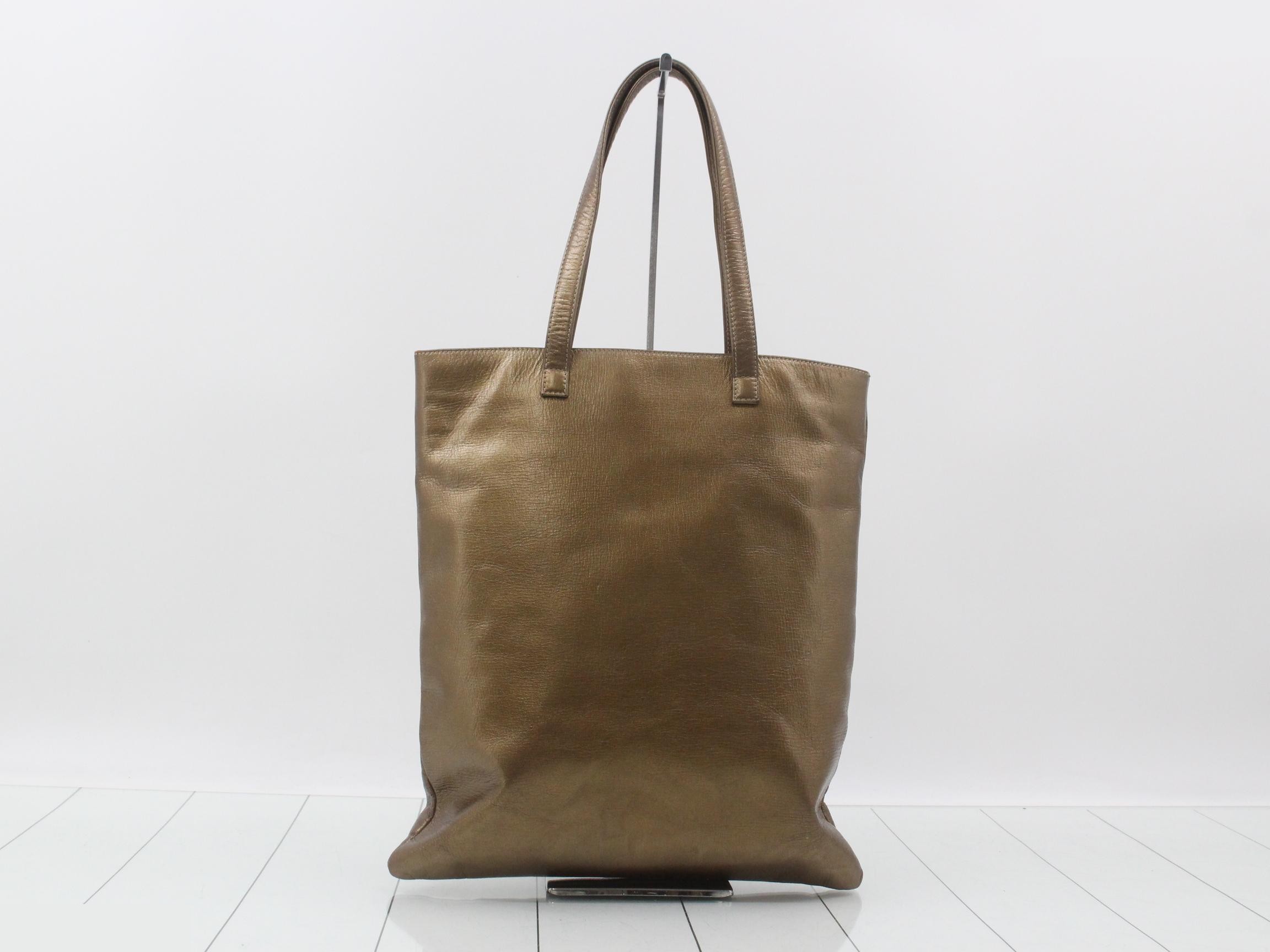 Collezione Tote Bag, Leather, Gold Color — view 2
