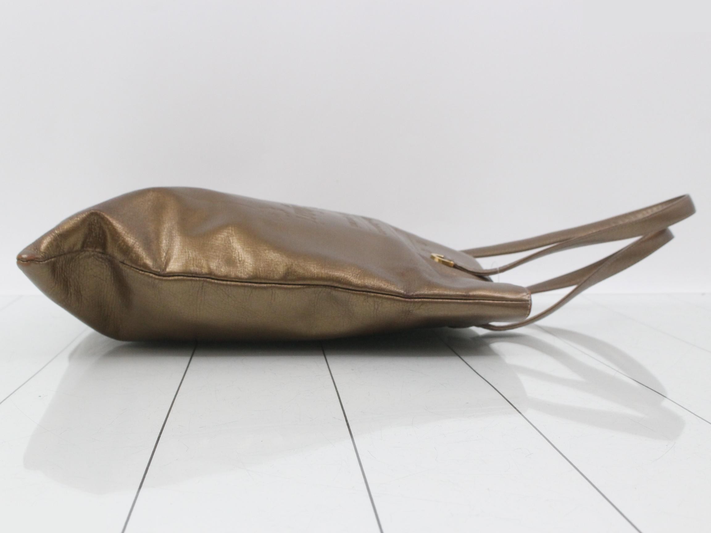 Collezione Tote Bag, Leather, Gold Color — view 3
