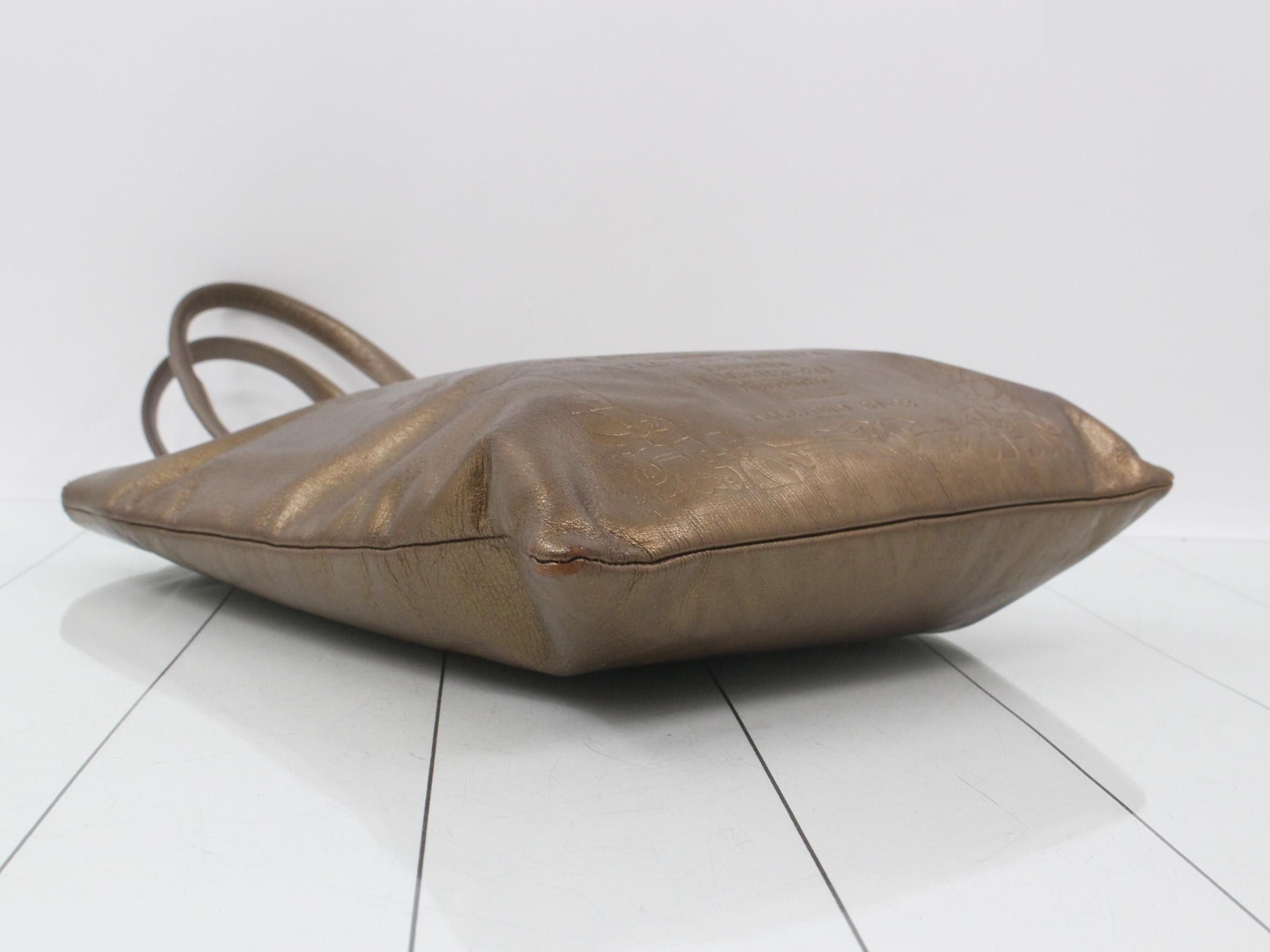 Collezione Tote Bag, Leather, Gold Color — view 5