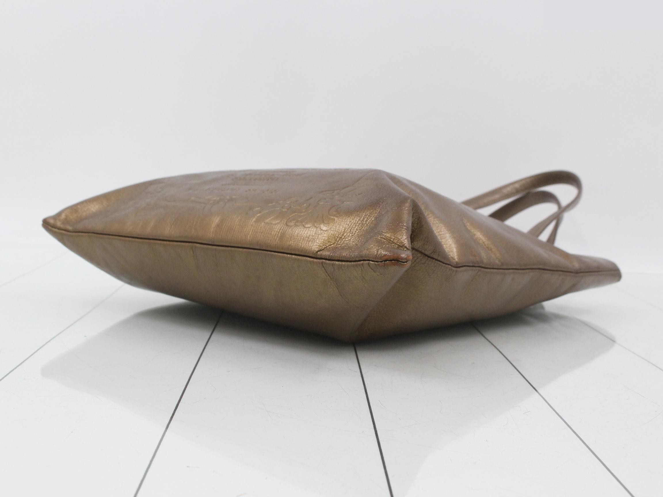 Collezione Tote Bag, Leather, Gold Color — view 6