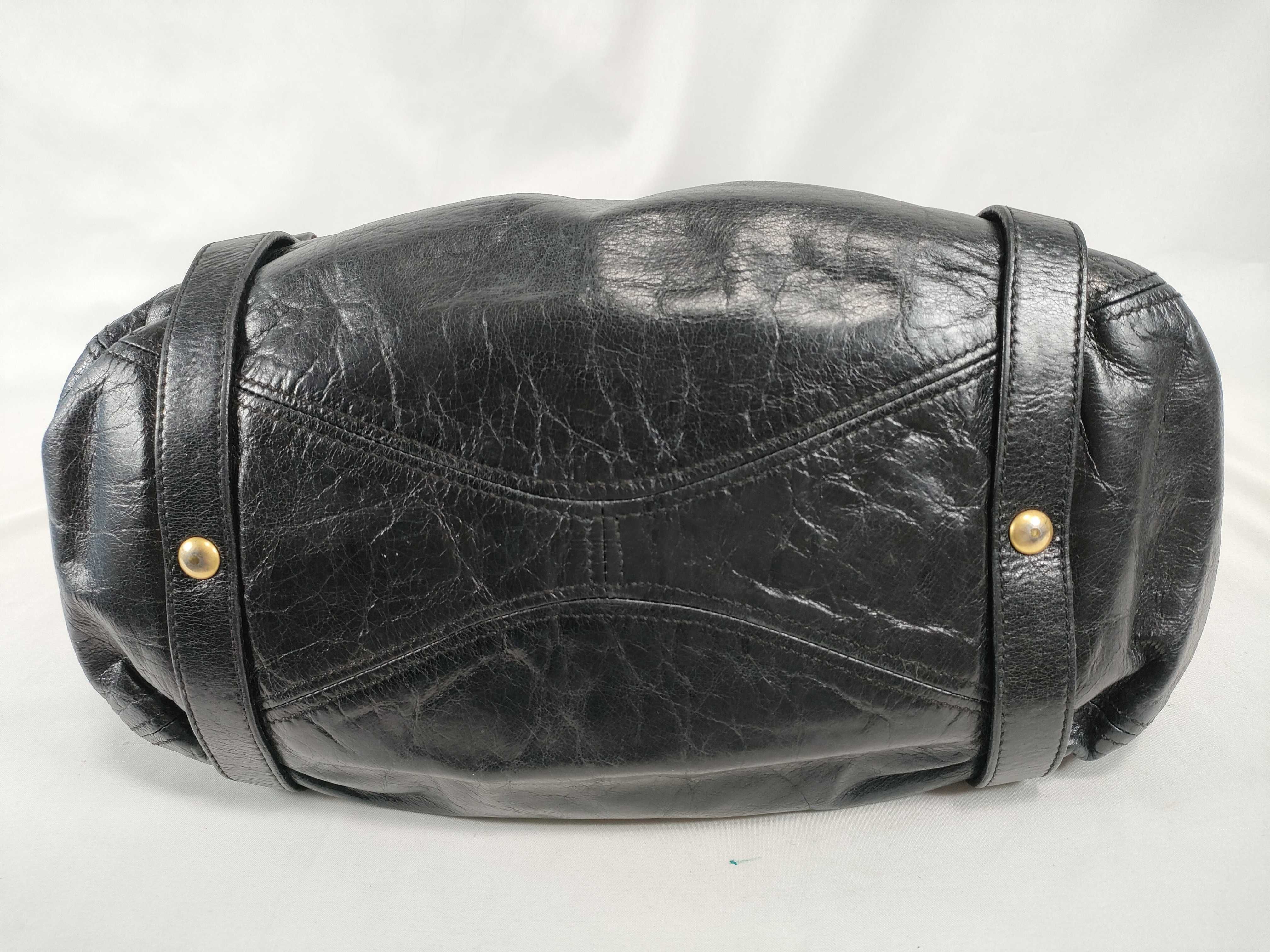 Leather Black Ribbon Handbag — view 7