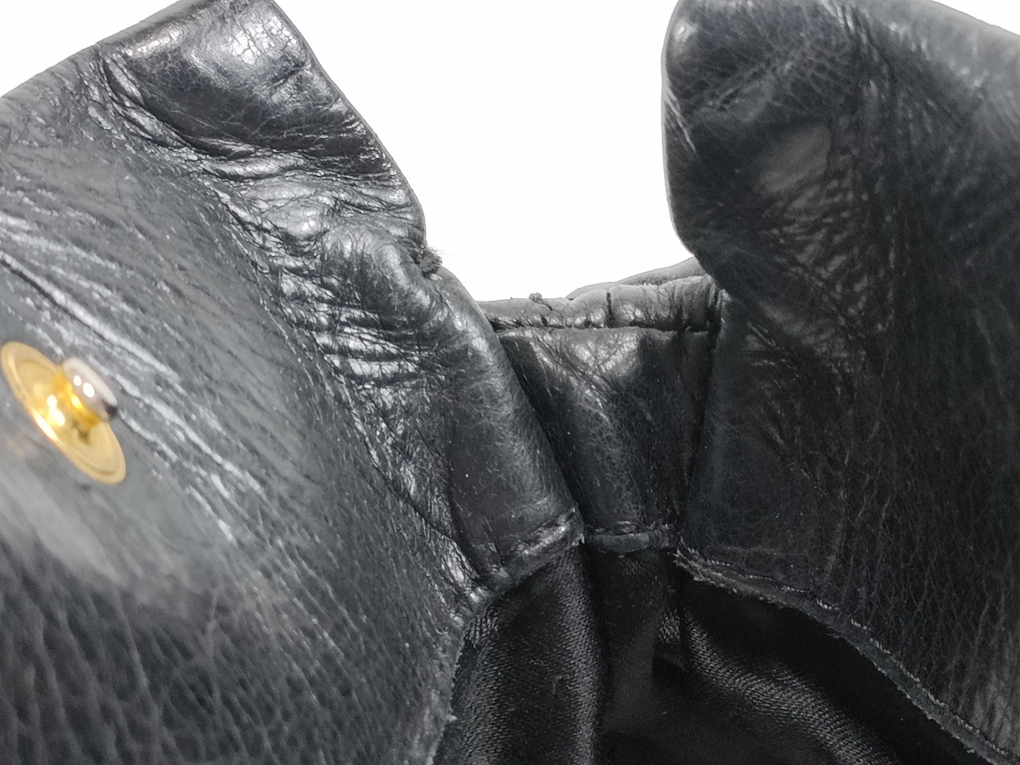Leather Black Ribbon Handbag — view 8