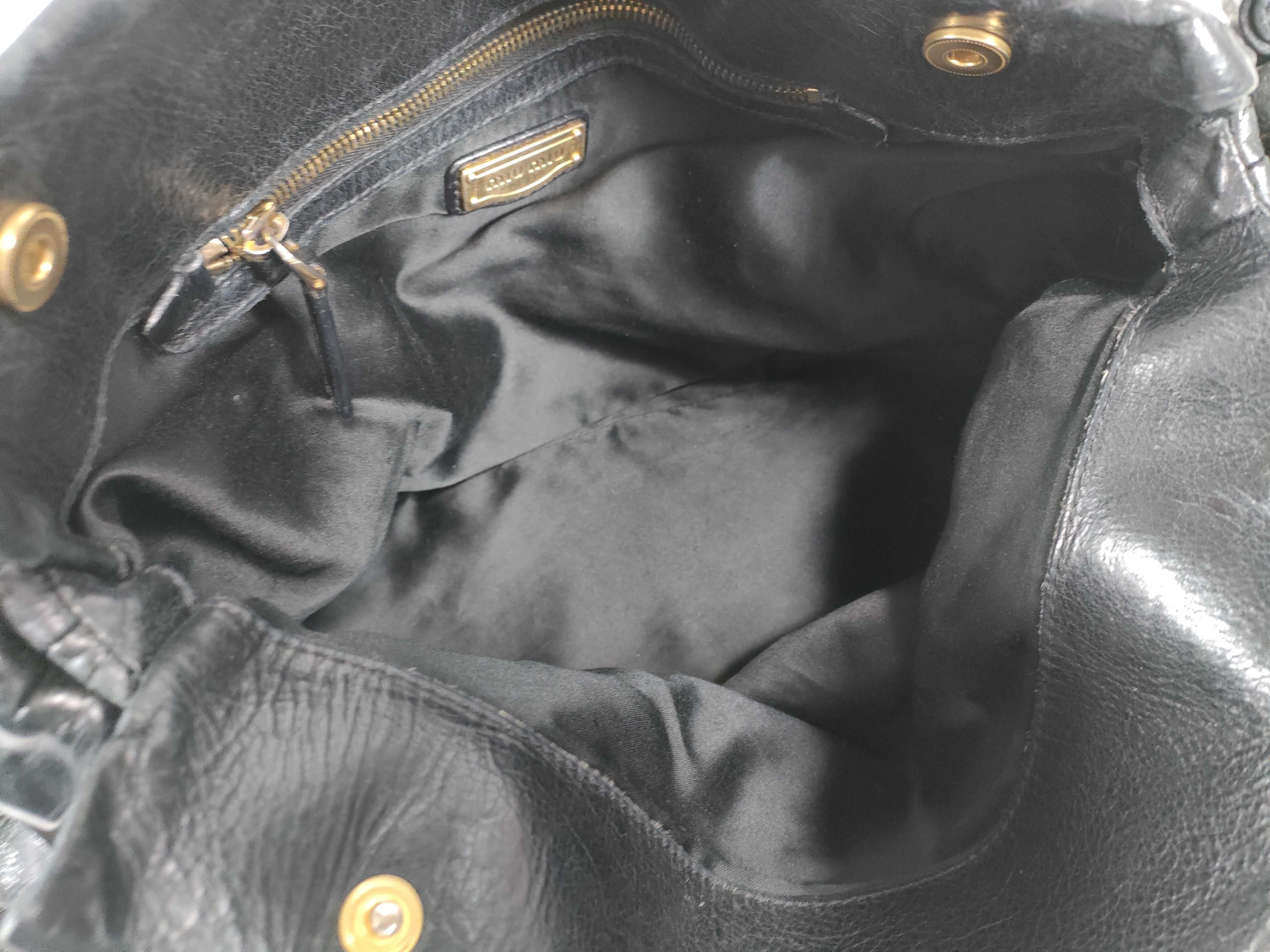 Leather Black Ribbon Handbag — view 9