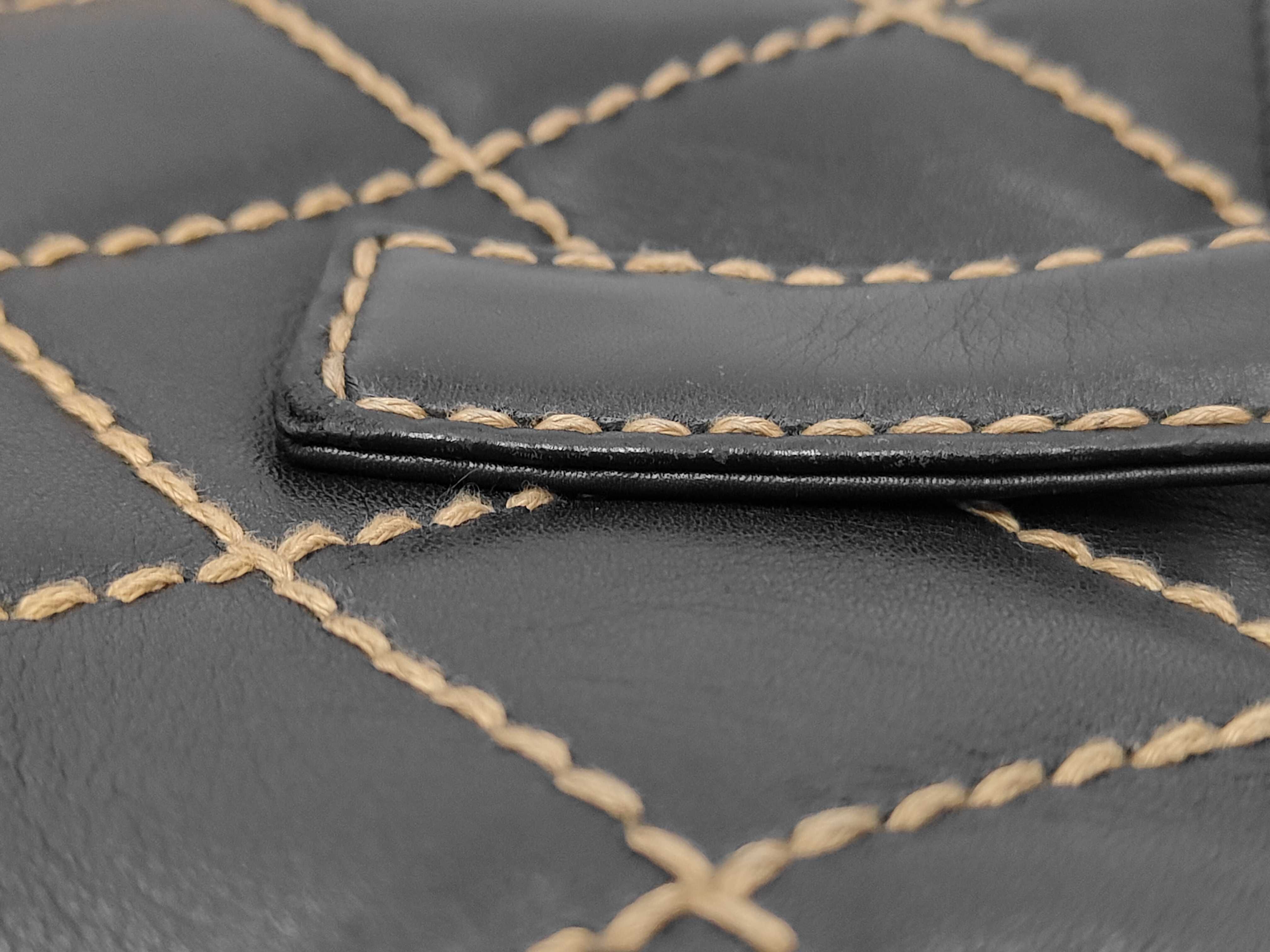 Matelassé Wild Stitch Tote Bag, Black Leather Bag — view 5