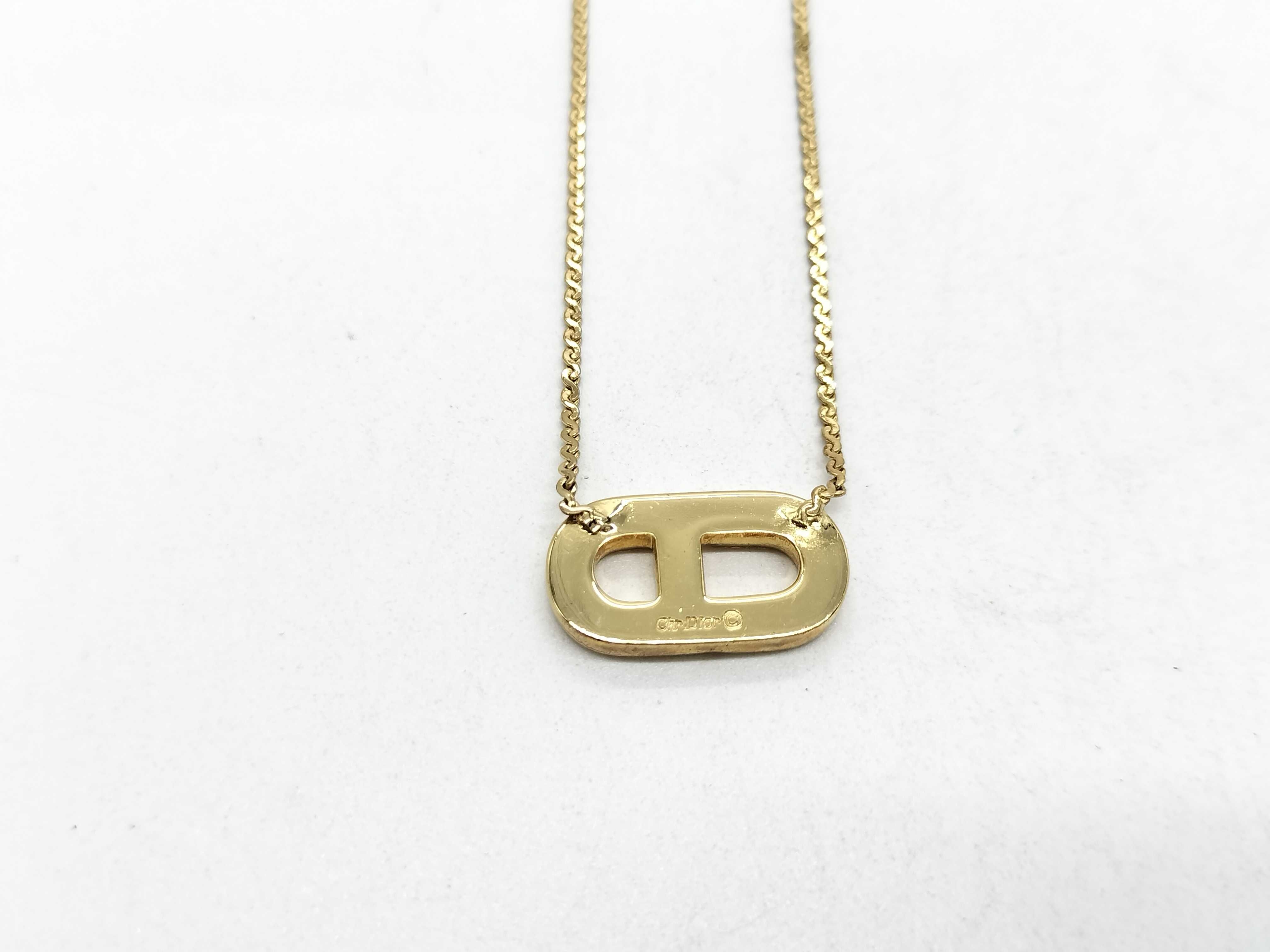 CD logo stone necklace — view 2