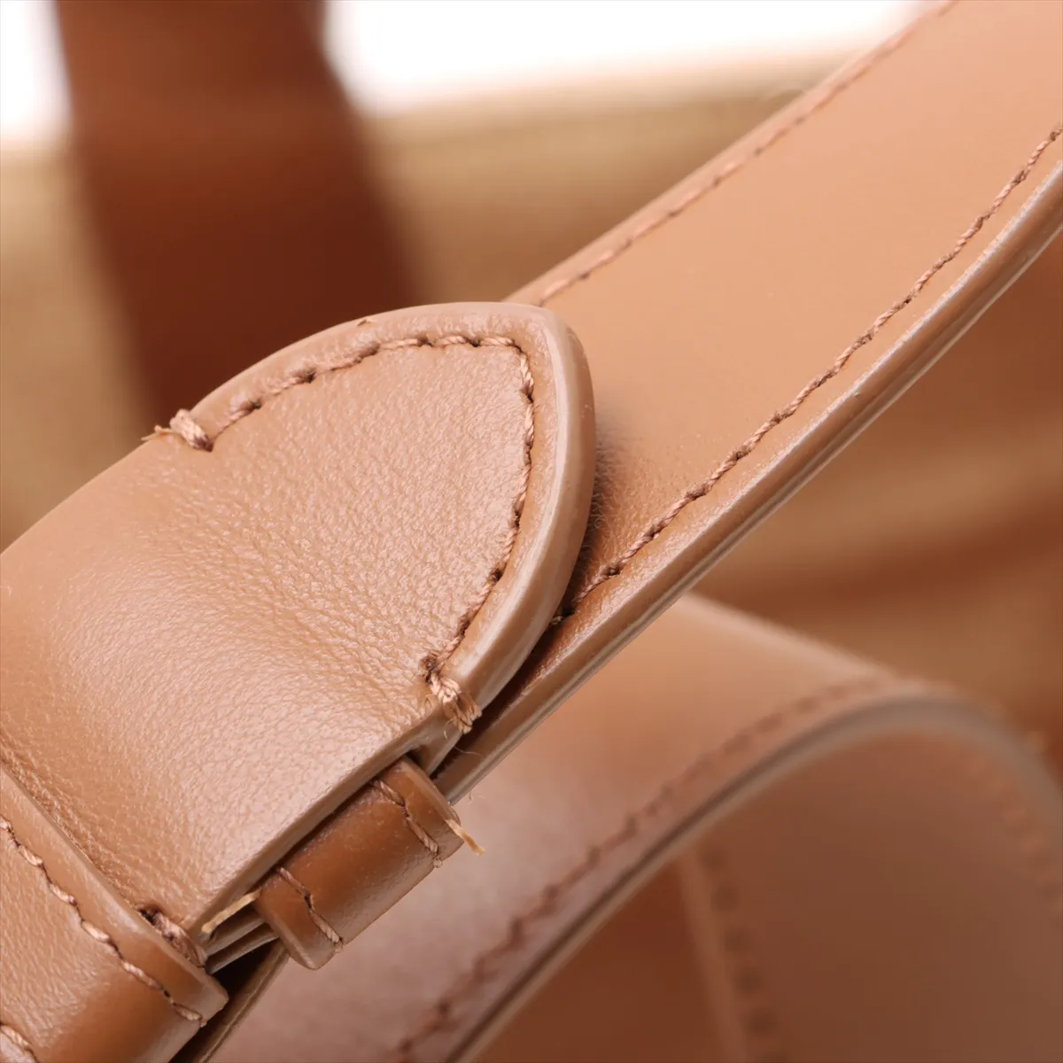 Macro Cannage Toujours Raffia x Leather Handbag Beige x Brown Lucky Star — view 10