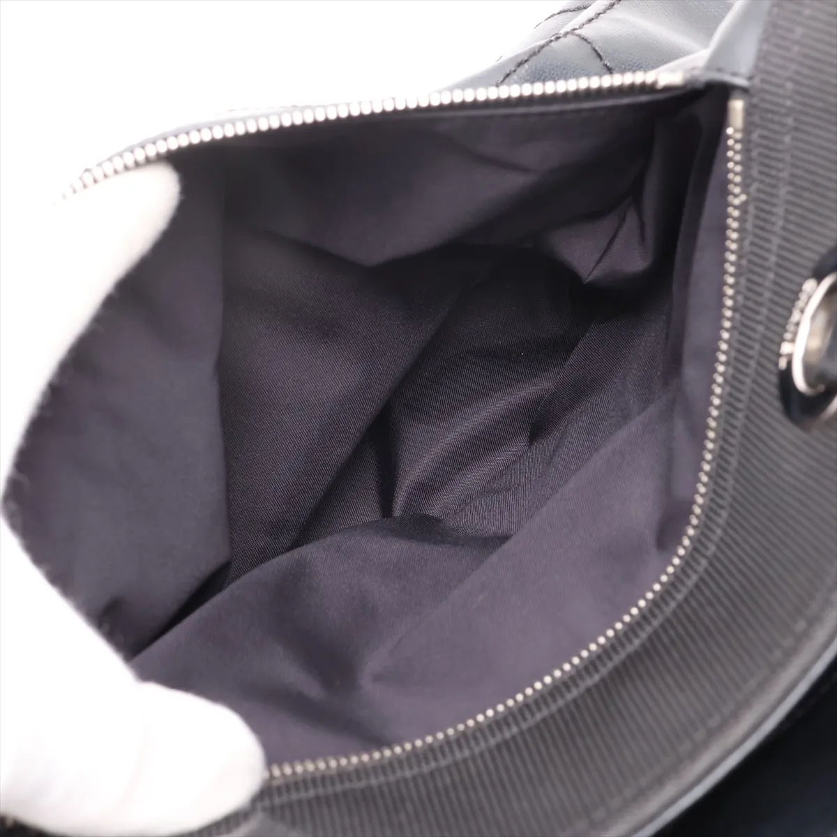 Paris Biarritz GM Coated Canvas Tote Bag, Black with Silver Hardware, Item No. 17789007 (Serial Number 17) — view 10