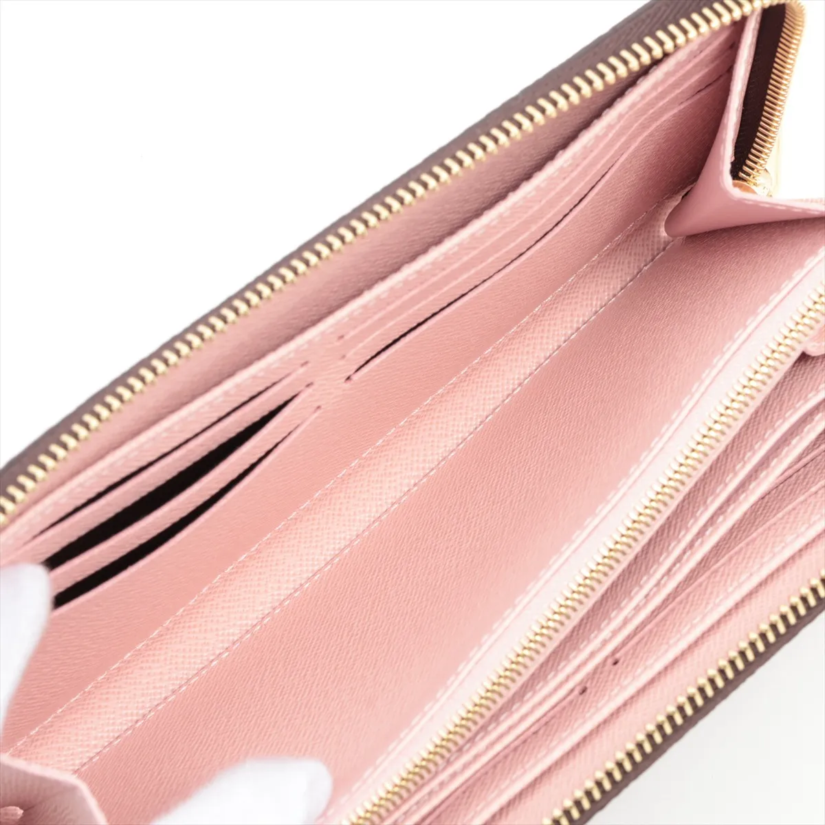 Monogram Zippy Wallet M41894 Rose Ballerine Round Zip Wallet (RFID detected) — view 5