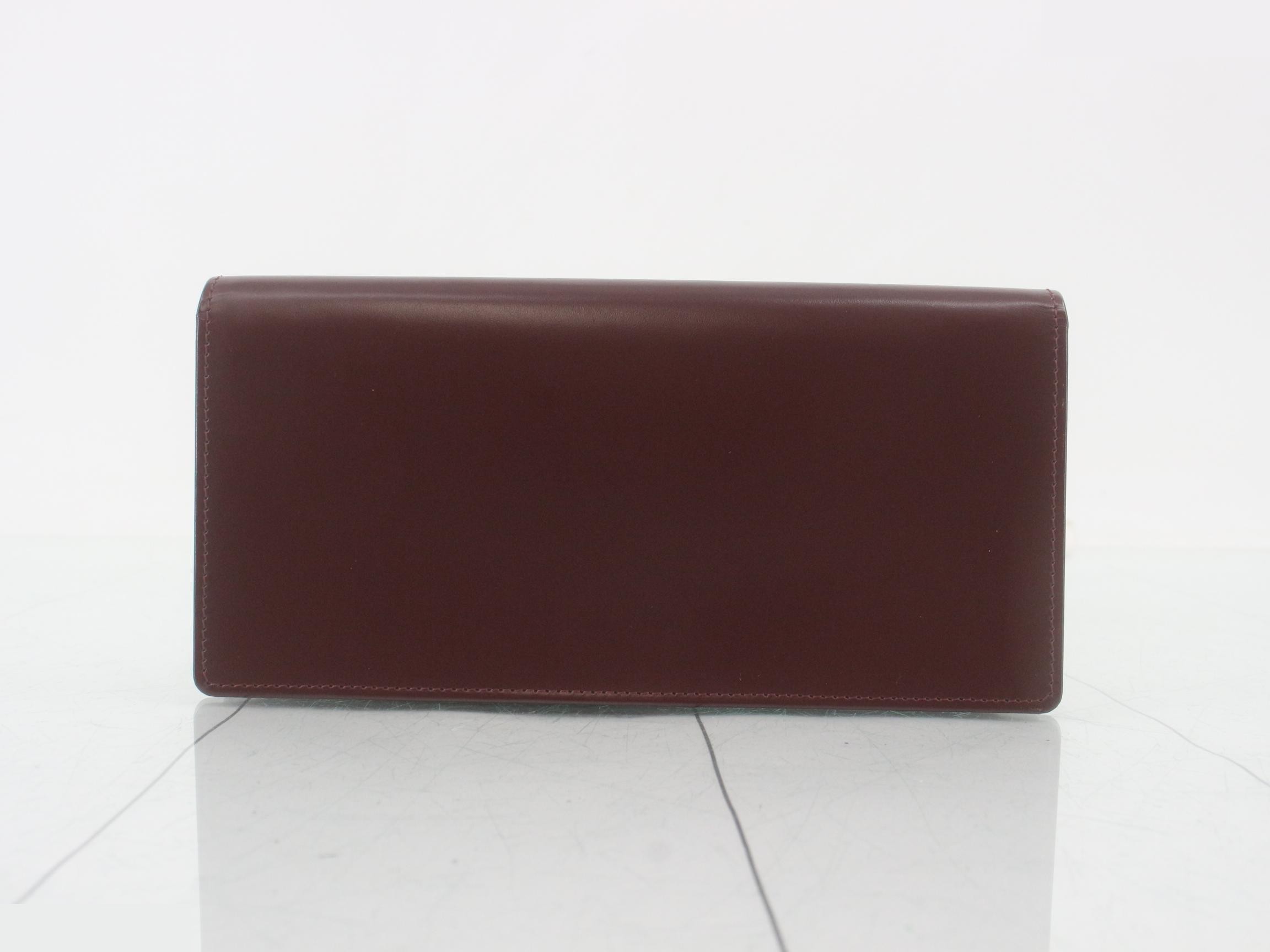 Mustline Bi-fold Long Wallet, Bordeaux Leather — view 2