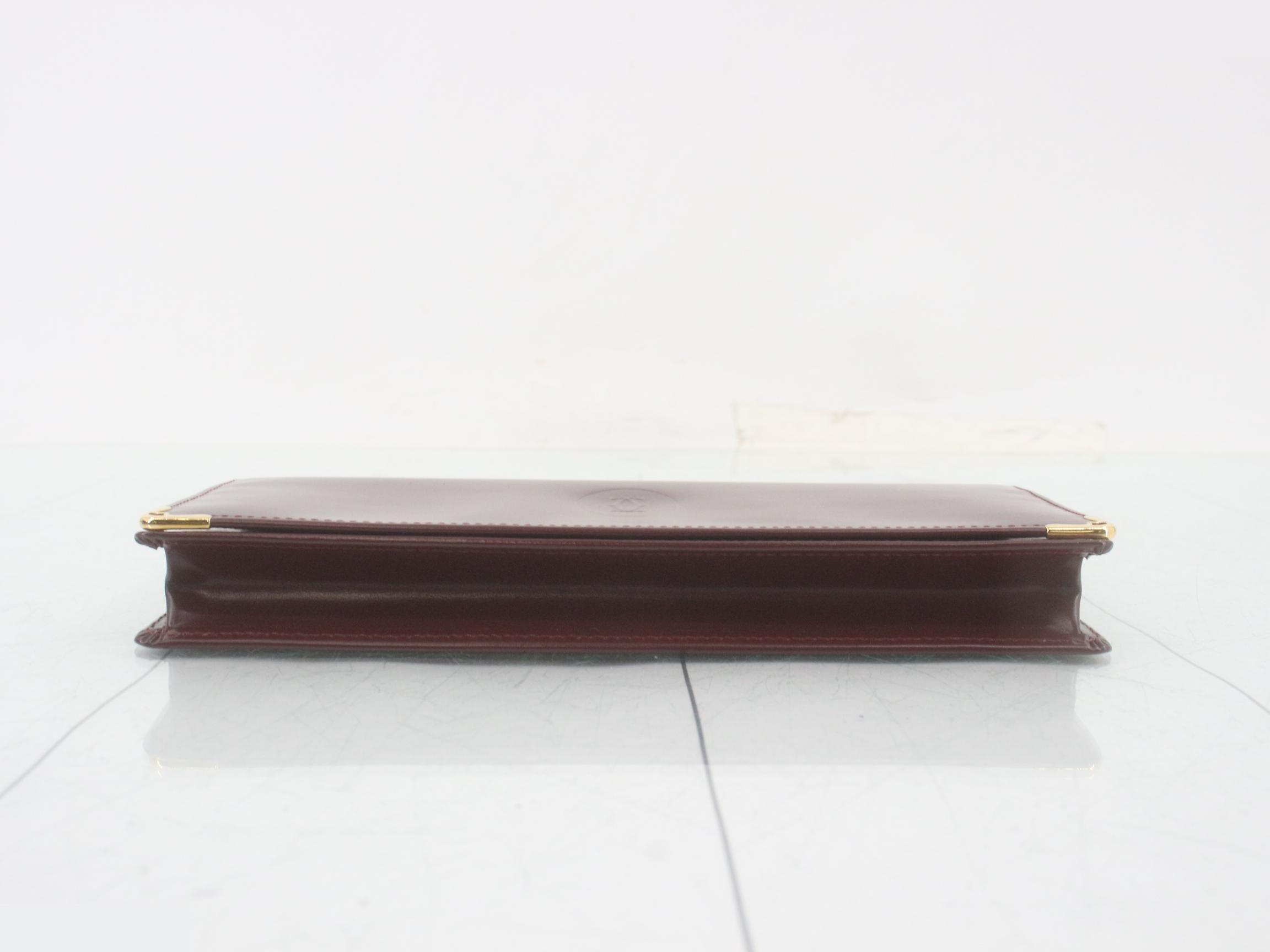 Mustline Bi-fold Long Wallet, Bordeaux Leather — view 3
