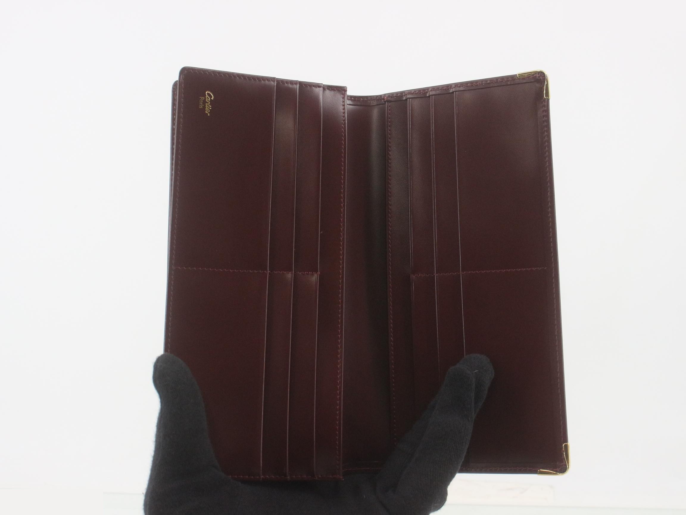 Mustline Bi-fold Long Wallet, Bordeaux Leather — view 4