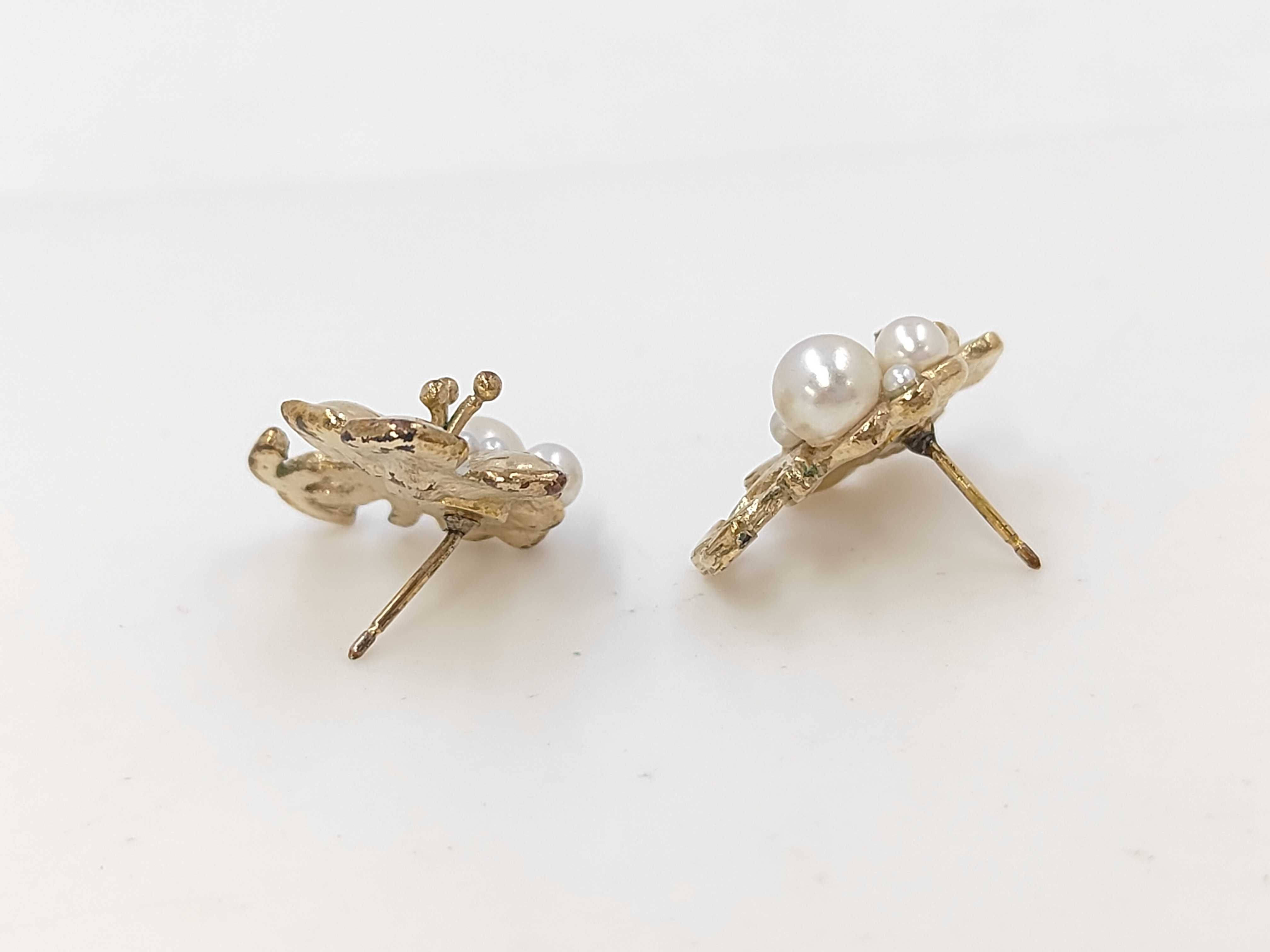 Earrings Camellia Pearl Coco Mark Gold 10P Earrings — view 6
