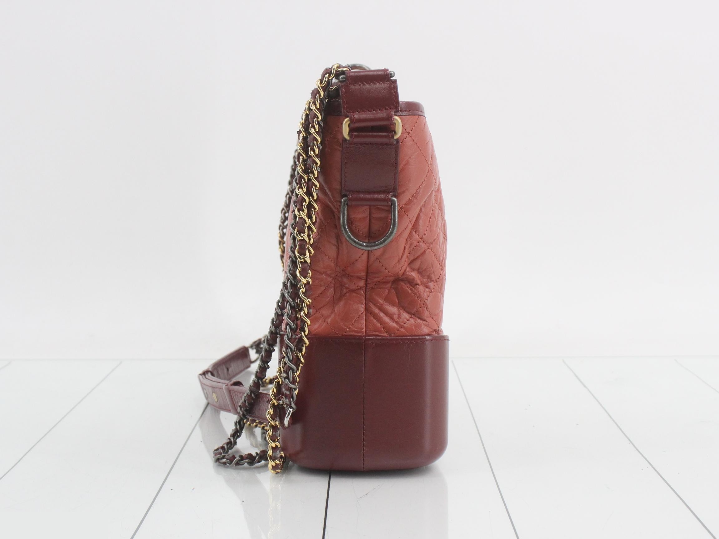 Gabrielle de Chanel Leather Chain Shoulder Bag, Bicolor — view 3