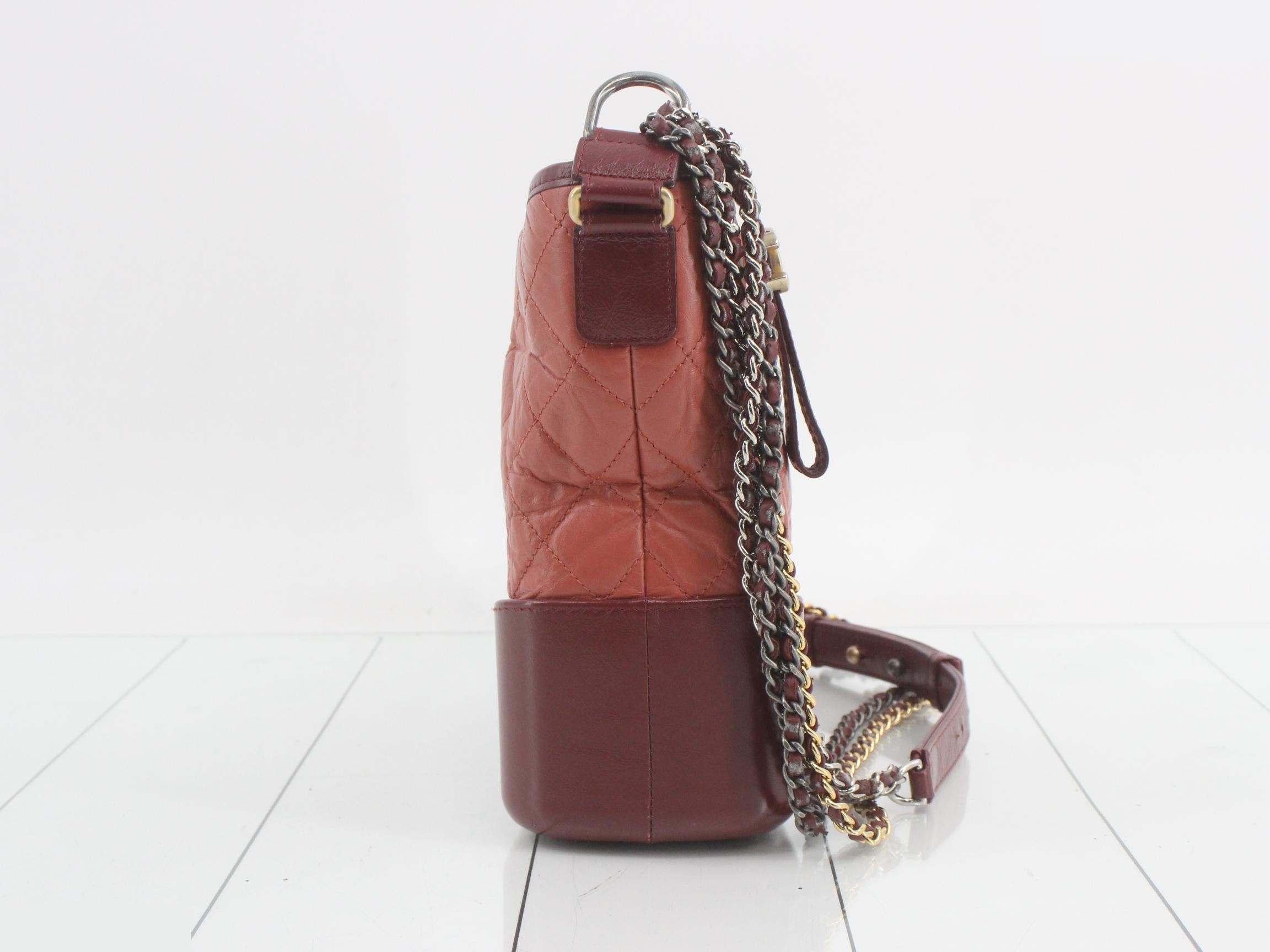 Gabrielle de Chanel Leather Chain Shoulder Bag, Bicolor — view 4