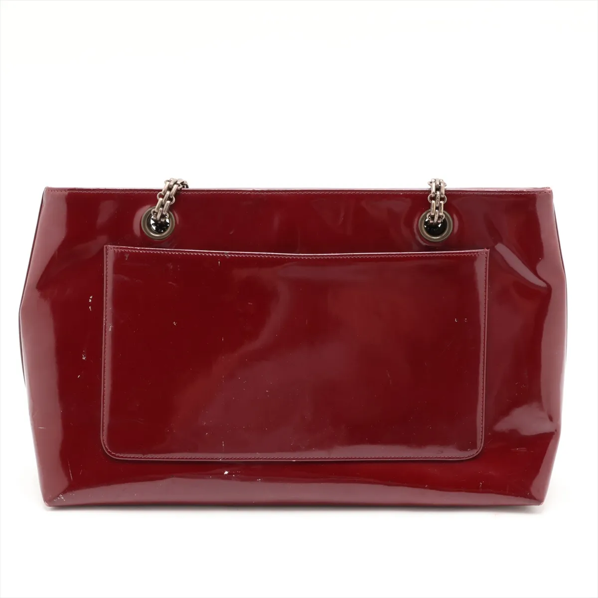 Coco Mark Patent Leather Chain Shoulder Bag, Bordeaux, Gunmetal Hardware, 6303453, Series 6 — view 2