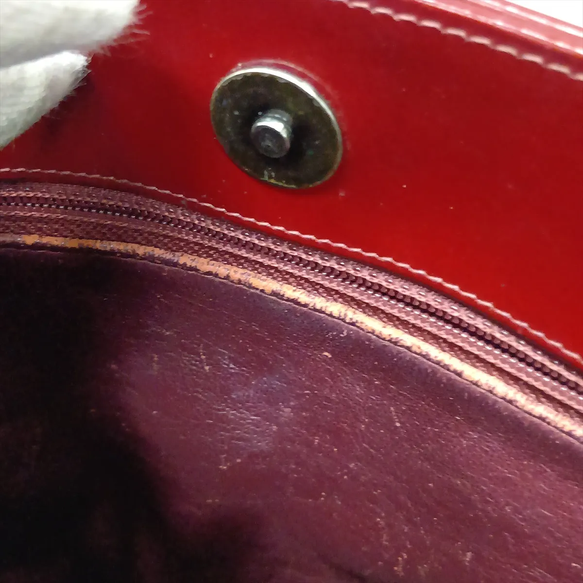 Coco Mark Patent Leather Chain Shoulder Bag, Bordeaux, Gunmetal Hardware, 6303453, Series 6 — view 13