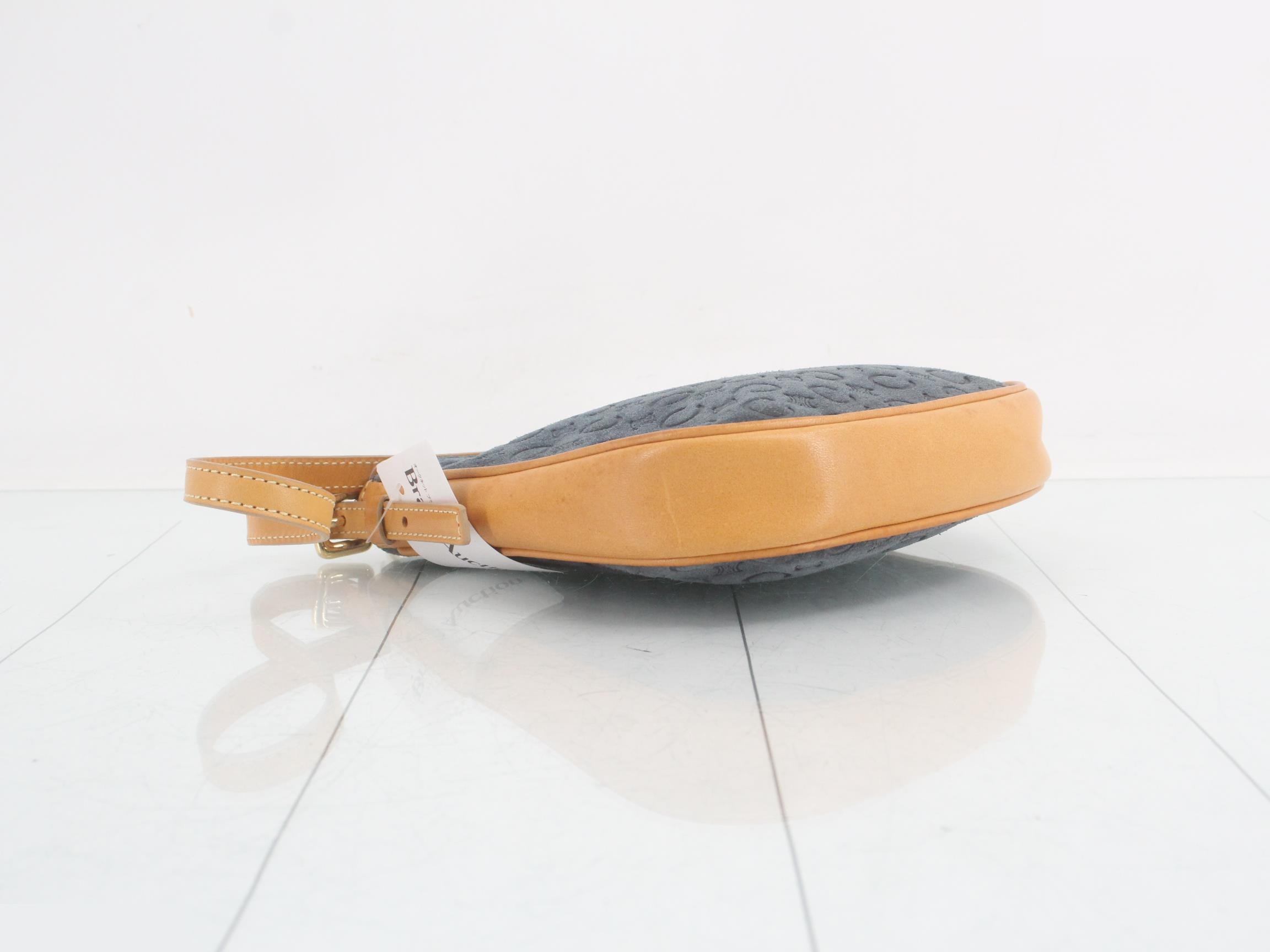 Shoulder bag macadam suede leather navy — view 5