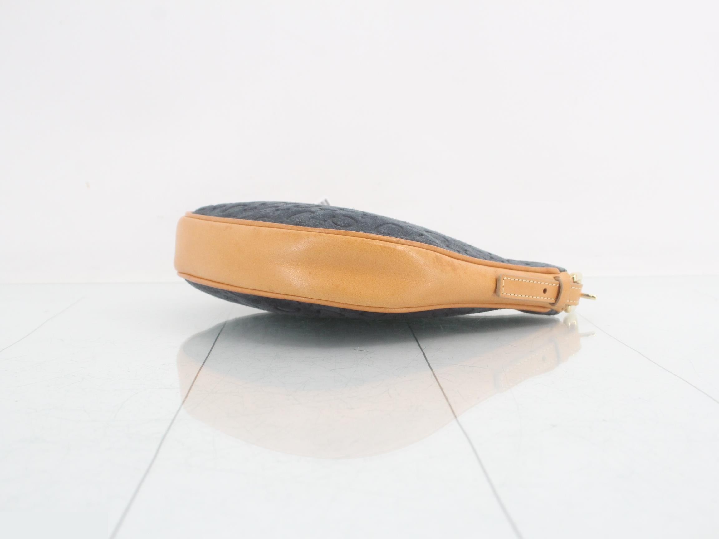 Shoulder bag macadam suede leather navy — view 6