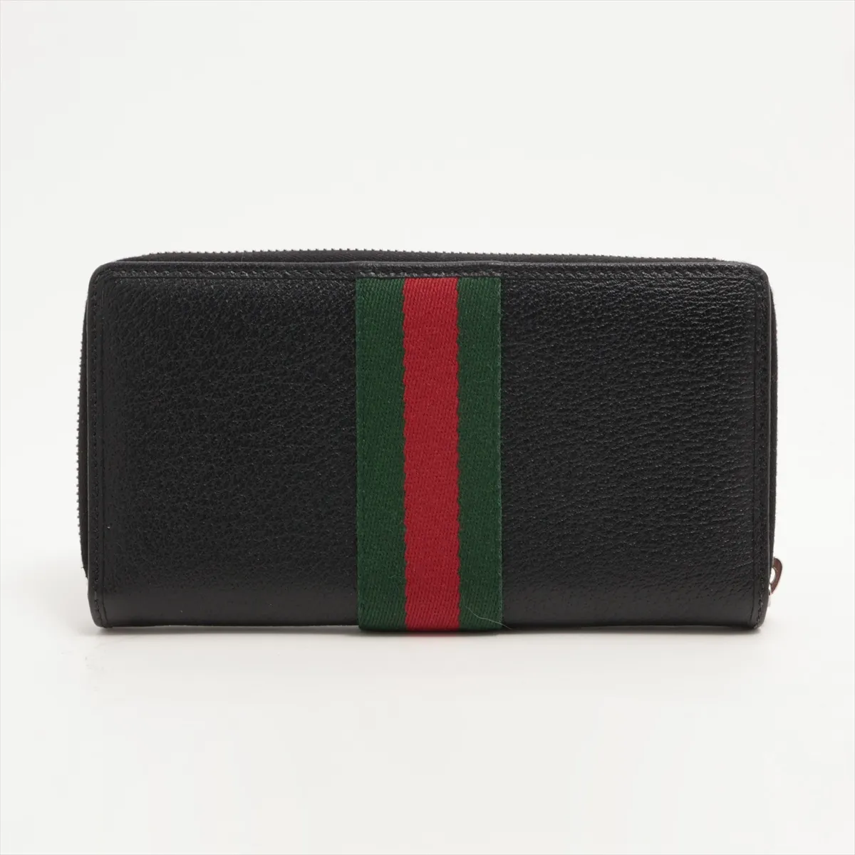 Ophidia Double G PVC x Leather Round Zip Wallet Black 834694 — view 2