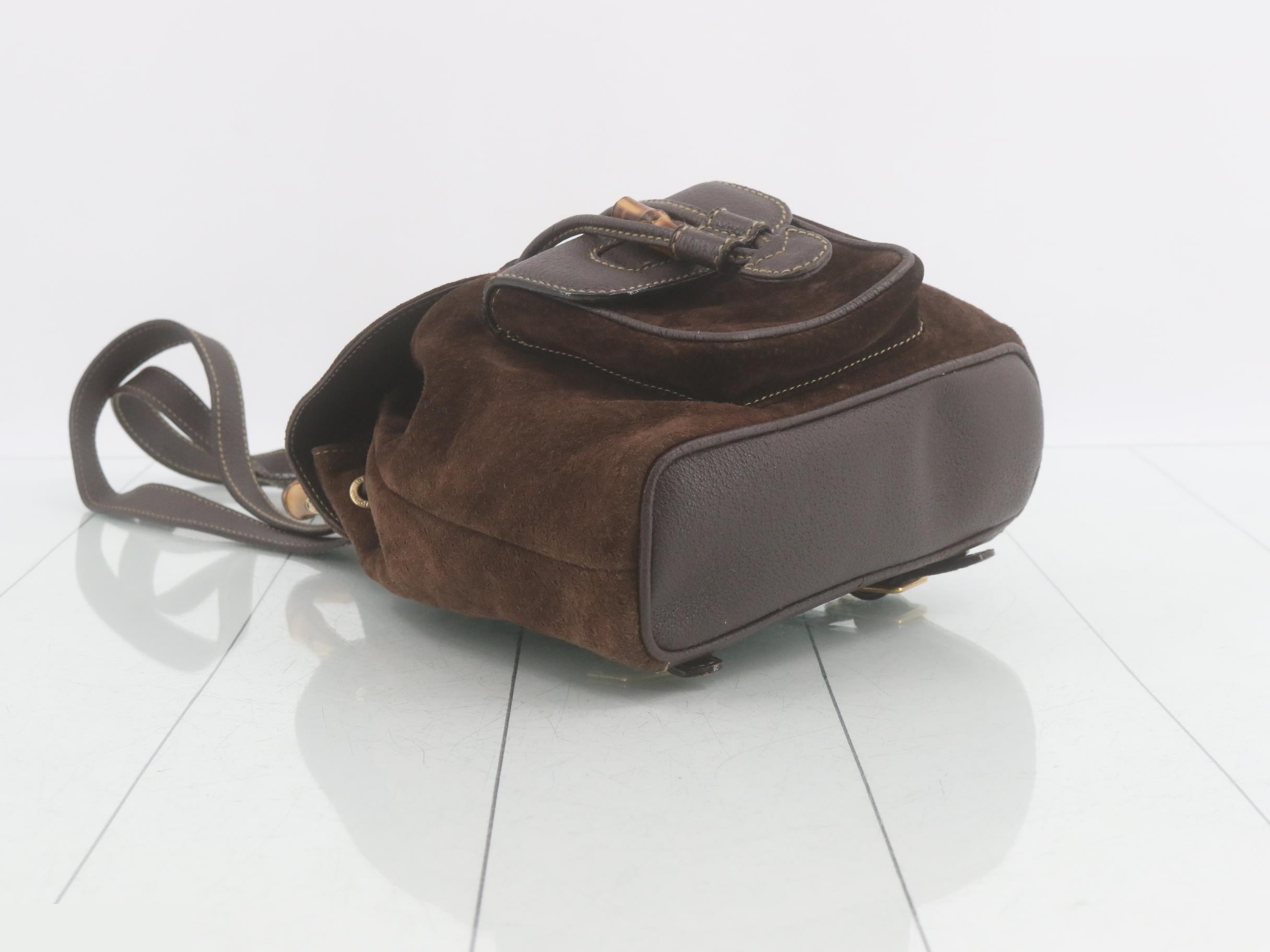 Bamboo (bag) backpack, brown suede — view 5