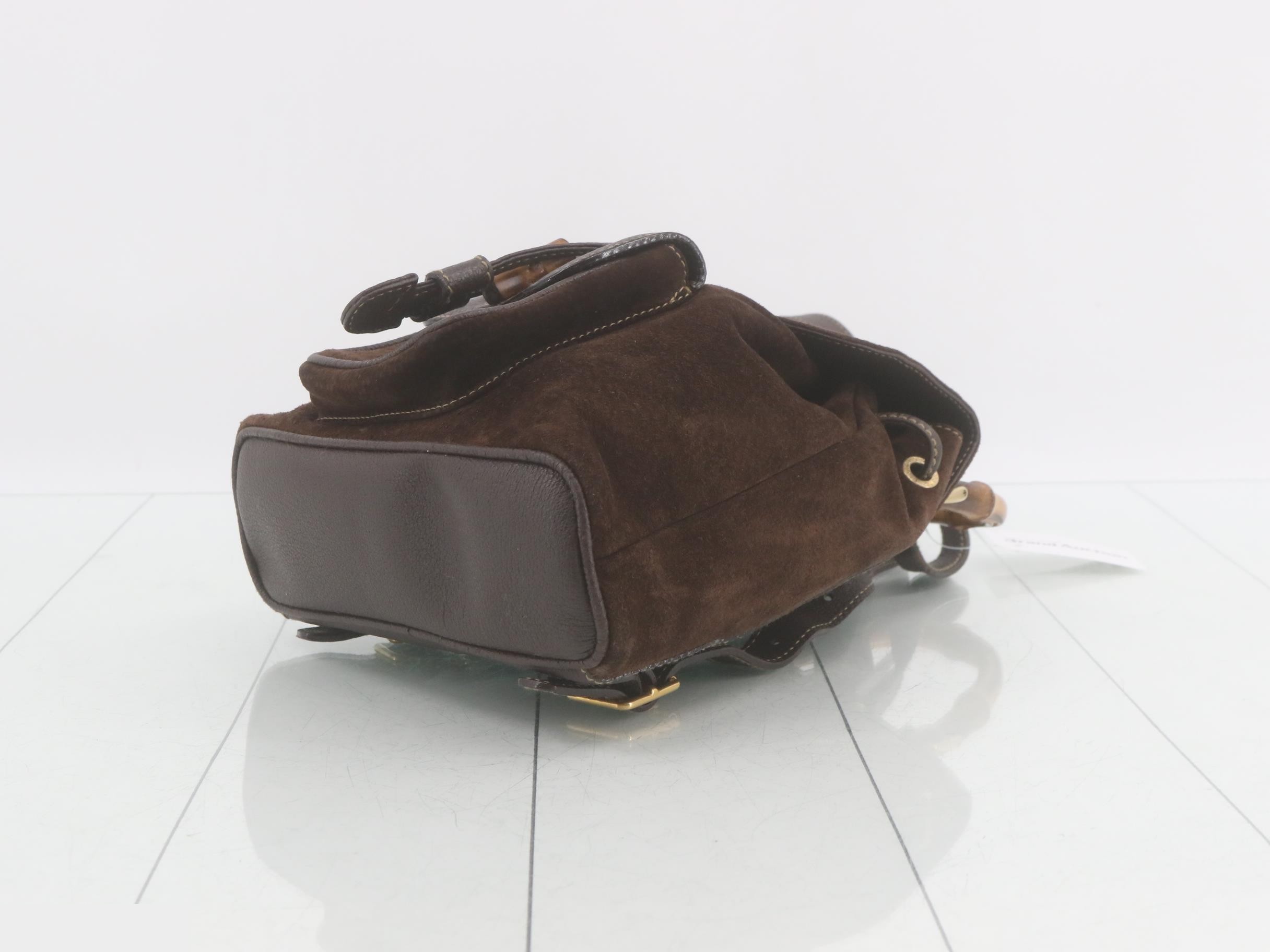 Bamboo (bag) backpack, brown suede — view 6