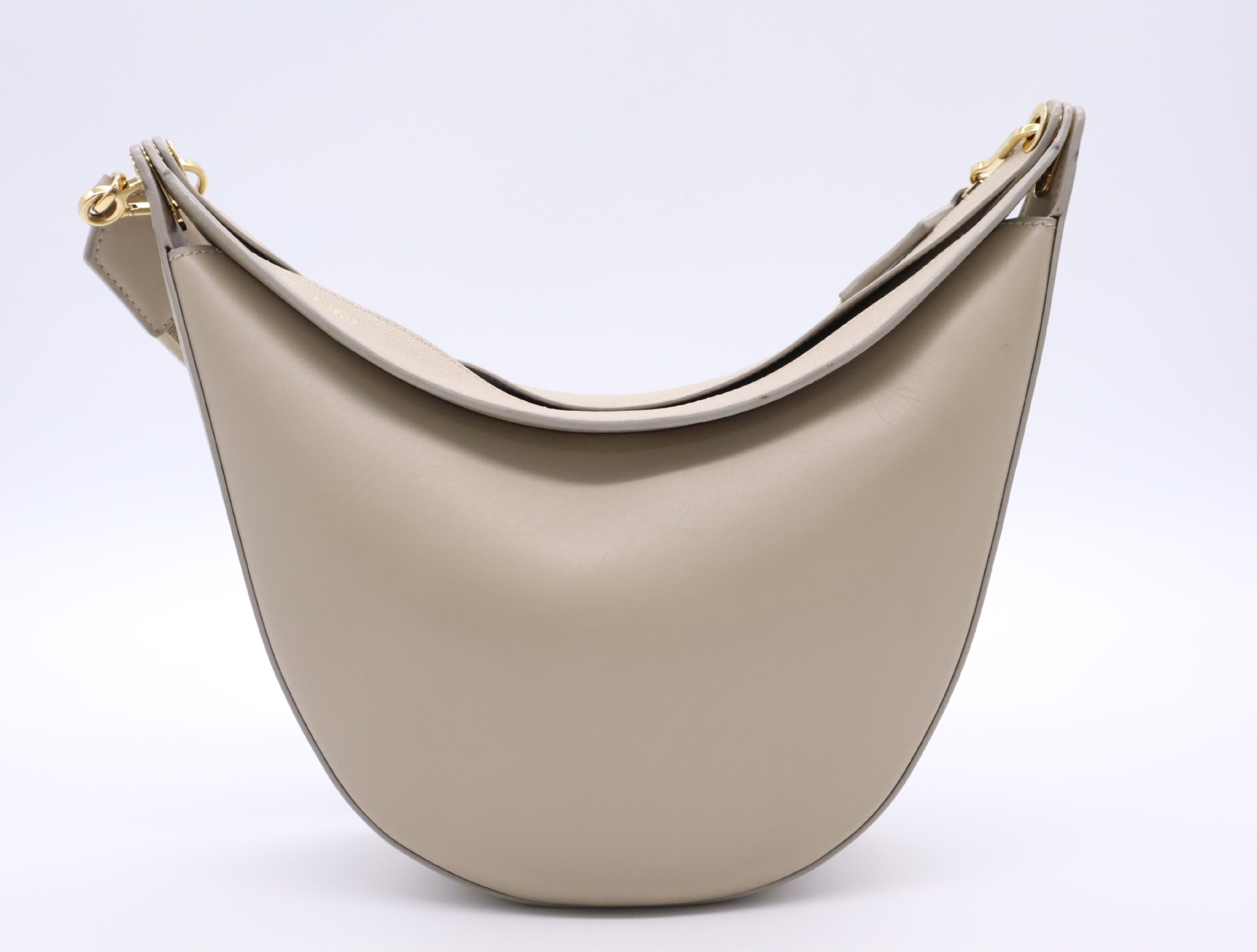Leather Luna Shoulder Bag, Beige, with Dust Bag. — view 2