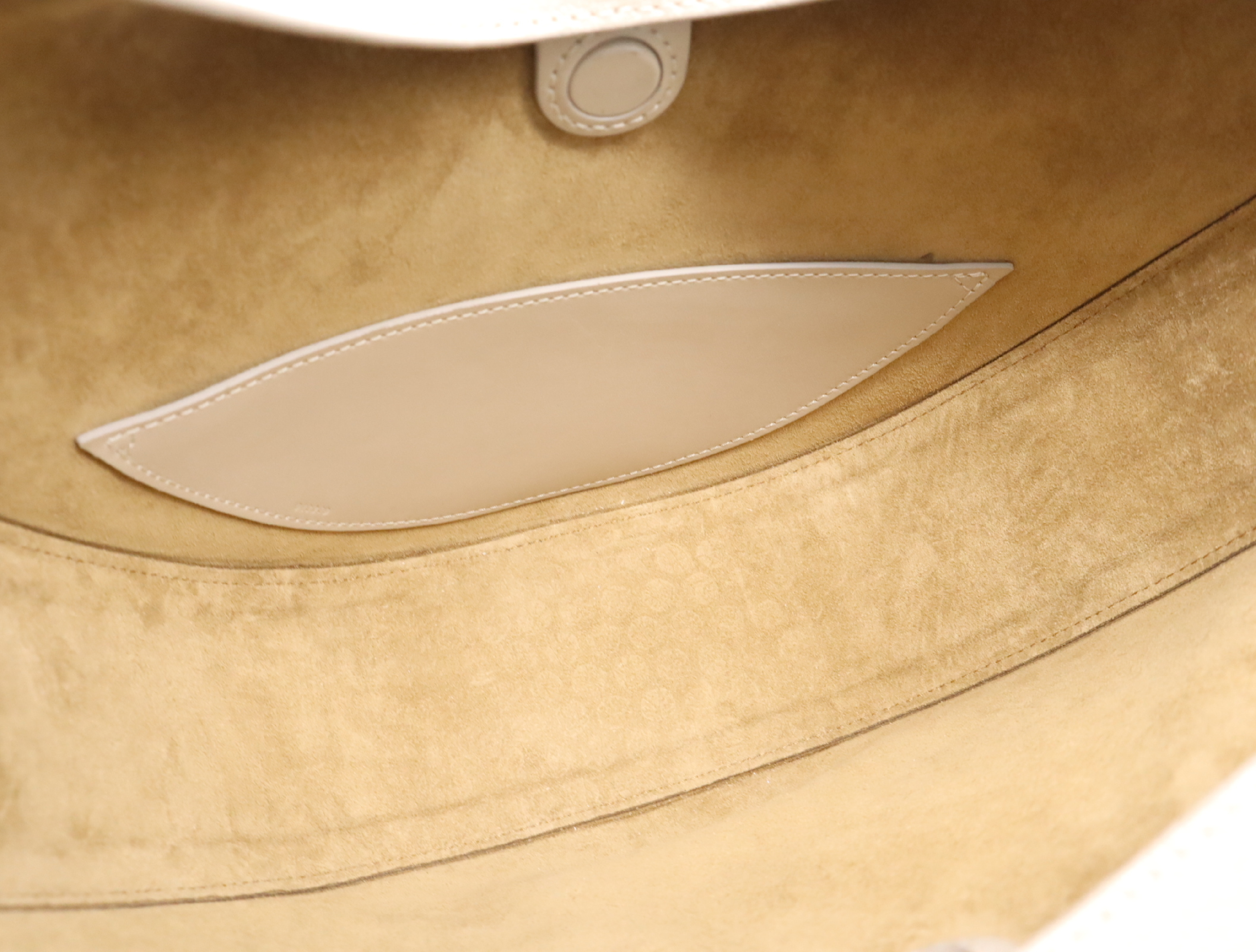 Leather Luna Shoulder Bag, Beige, with Dust Bag. — view 11
