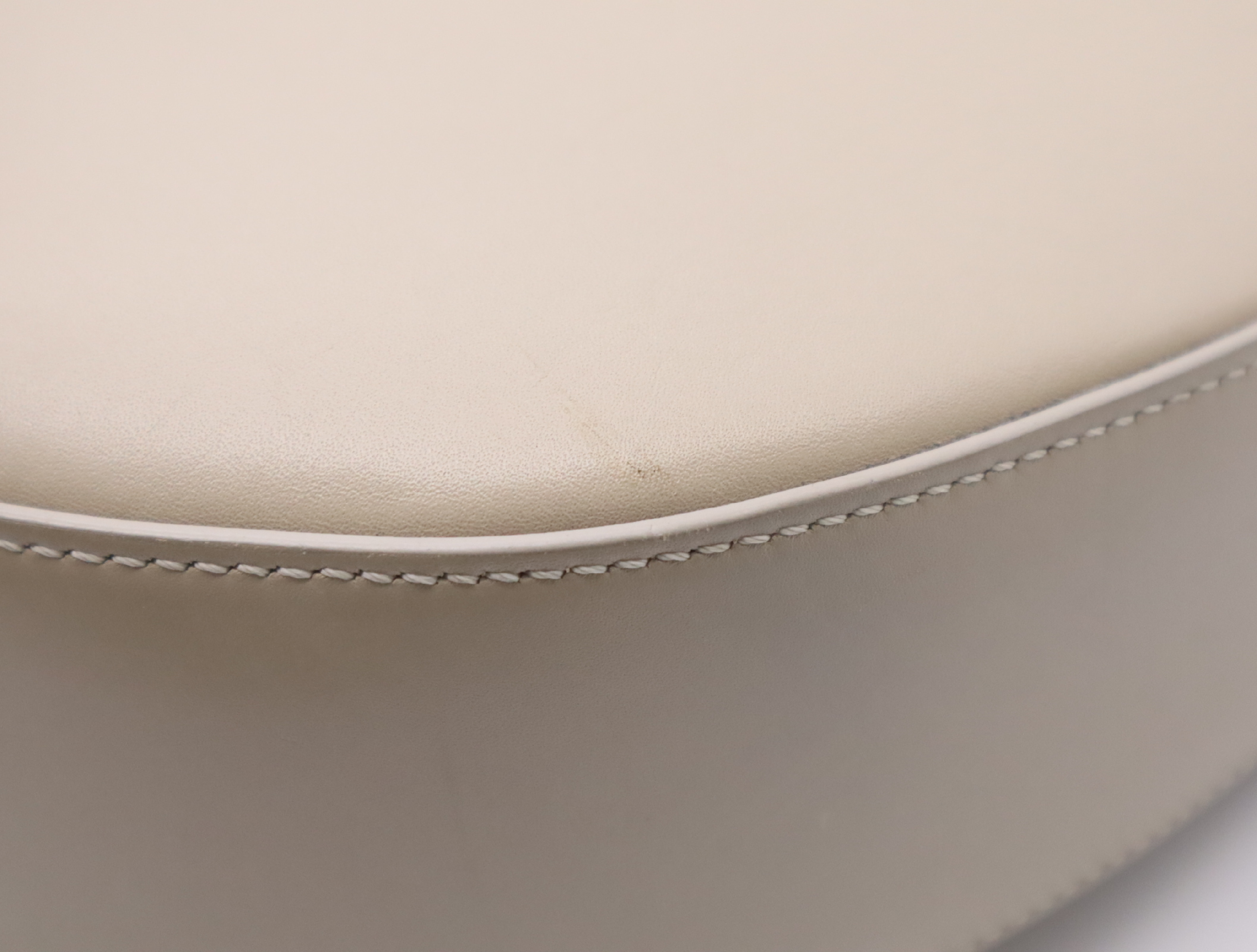 Leather Luna Shoulder Bag, Beige, with Dust Bag. — view 7
