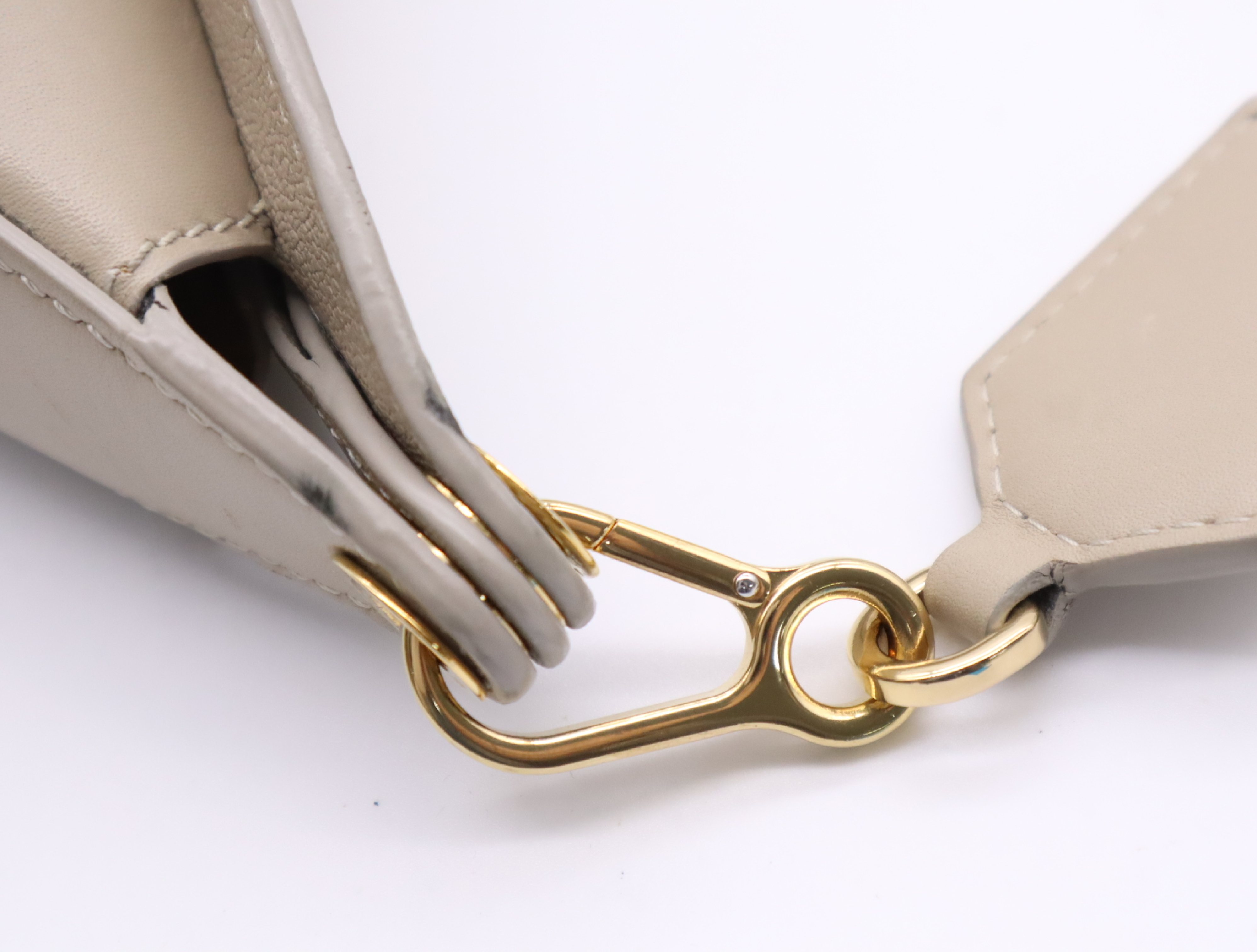 Leather Luna Shoulder Bag, Beige, with Dust Bag. — view 8