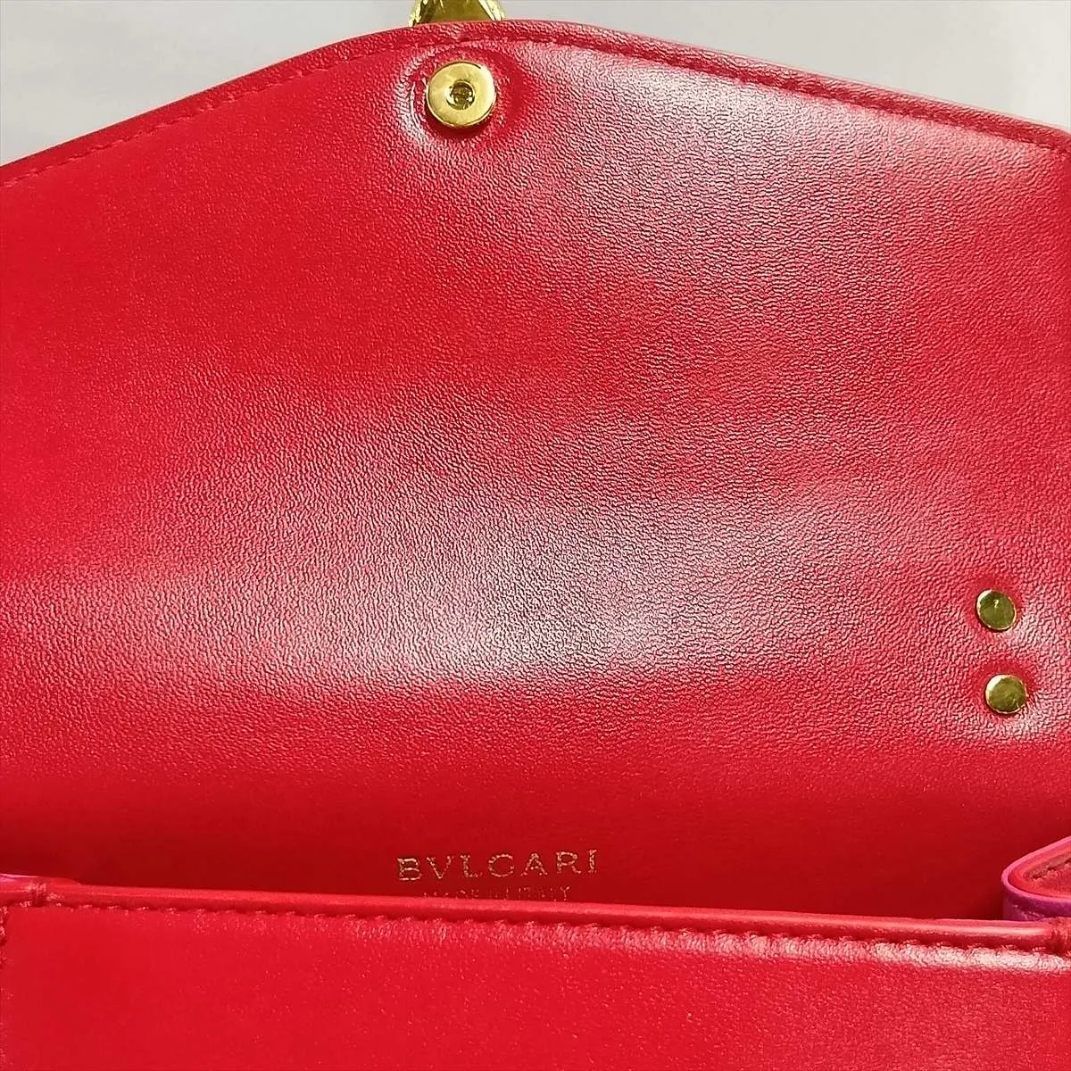 Serpenti Leather 2-Way Handbag, Red, with Mirror — view 13