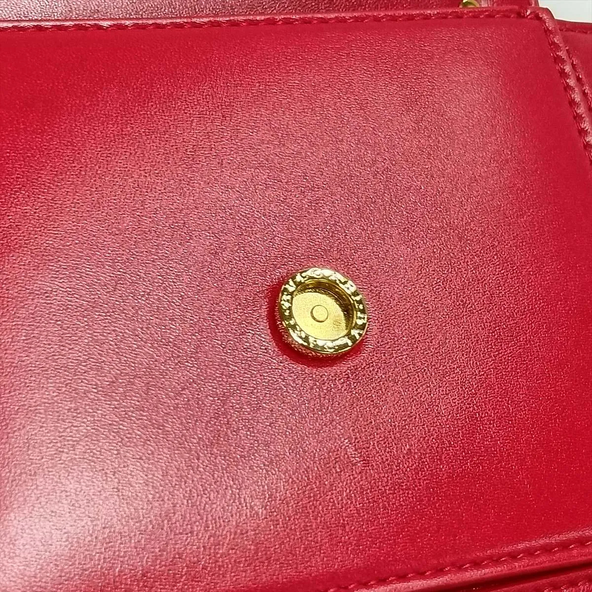 Serpenti Leather 2-Way Handbag, Red, with Mirror — view 14
