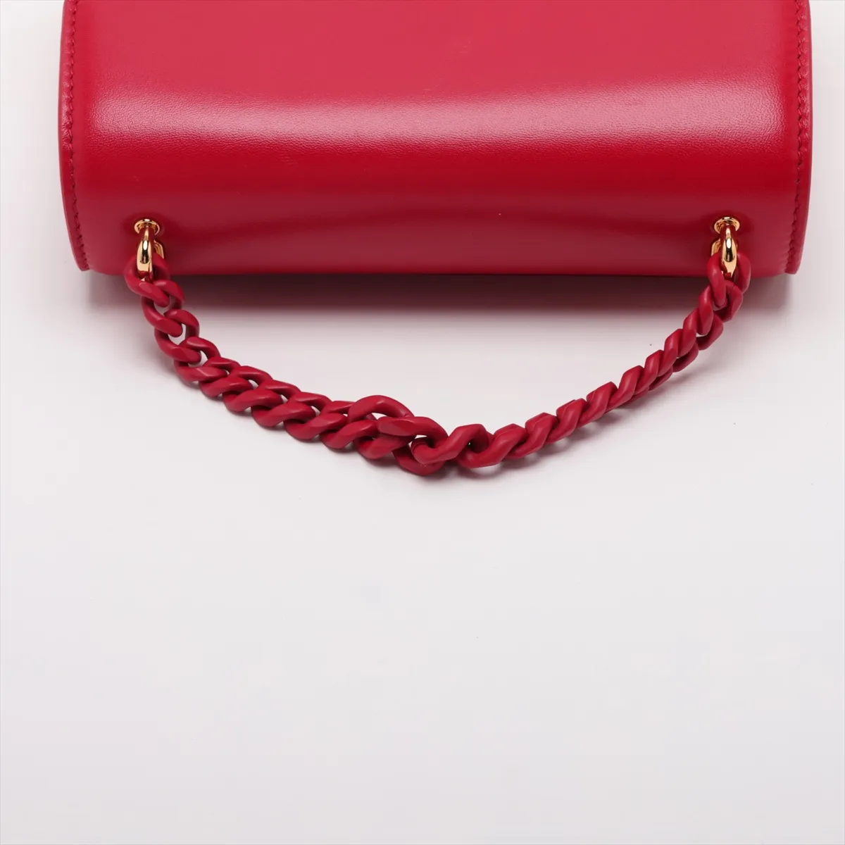 Serpenti Leather 2-Way Handbag, Red, with Mirror — view 5