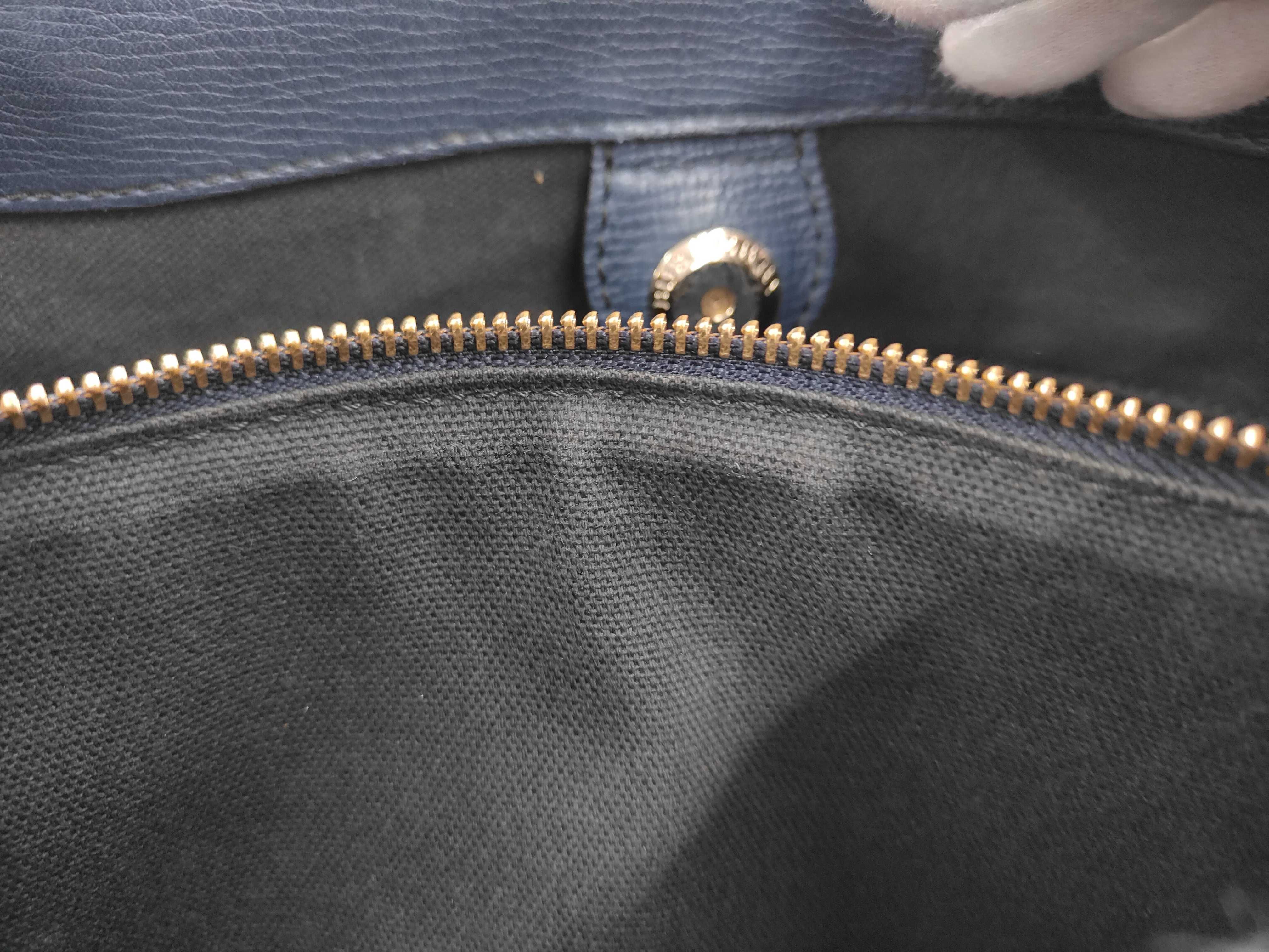 Leather Navy 2-way Handbag — view 9