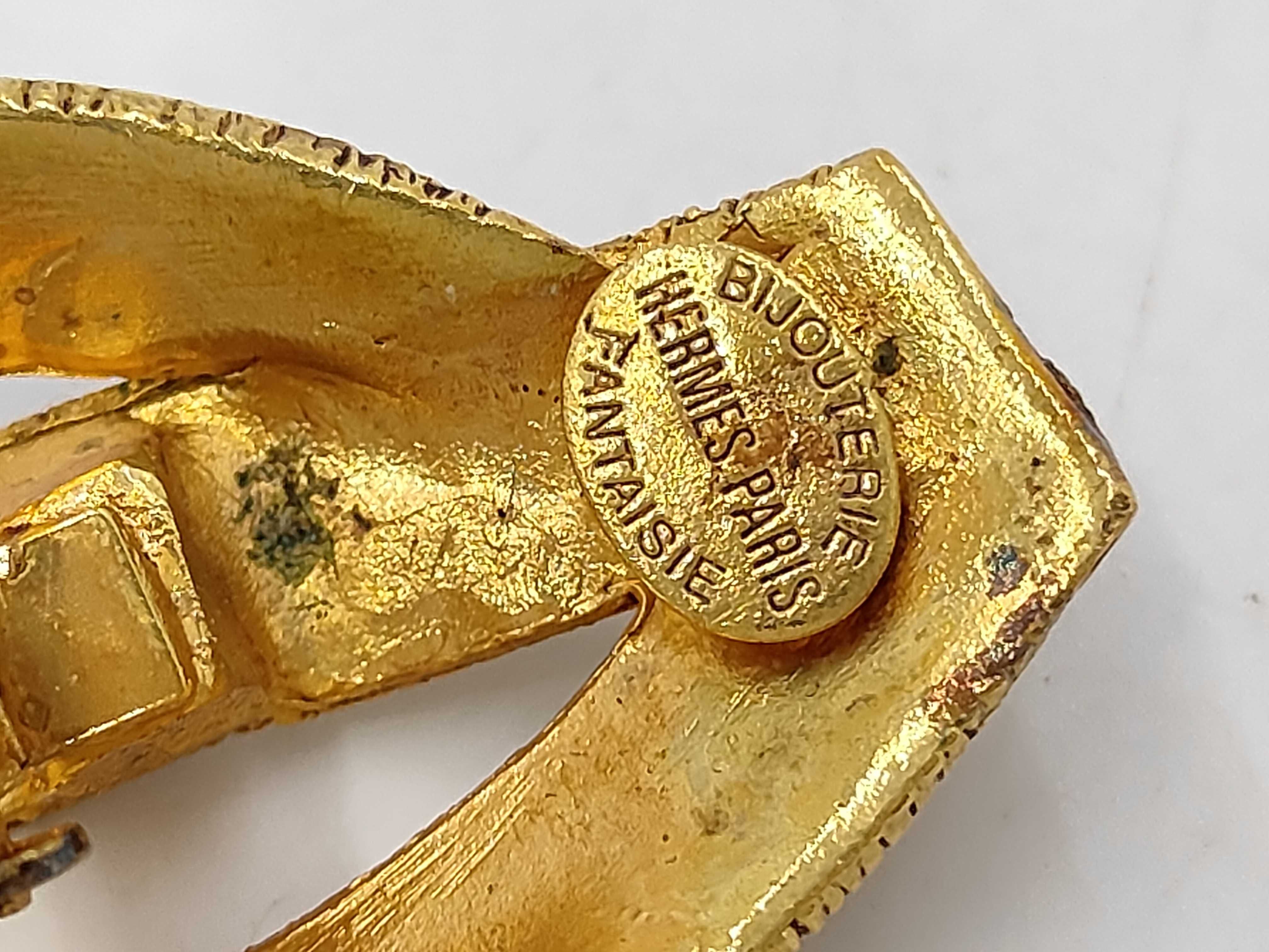 Vintage Ribbon Earrings, Gold Earrings — view 5