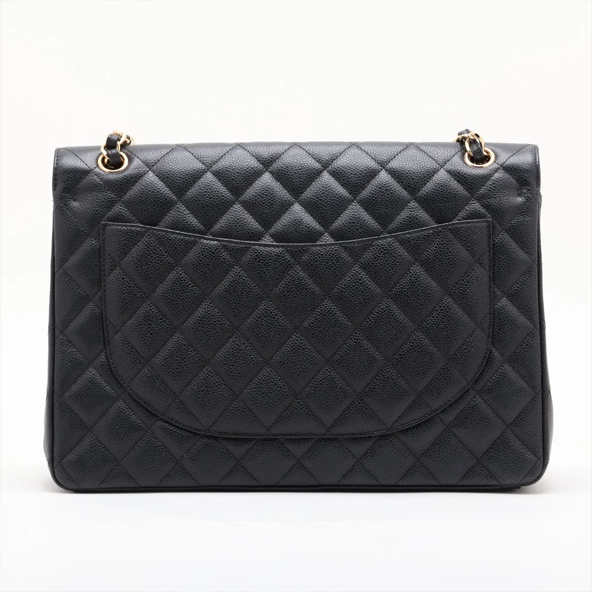 [Individually packaged] Chanel Large Matelassé 34 Maxi Caviar Skin Double Flap Double Chain Bag, Black with Gold Hardware, 16765877, Serial Number 16, A58601 — view 2
