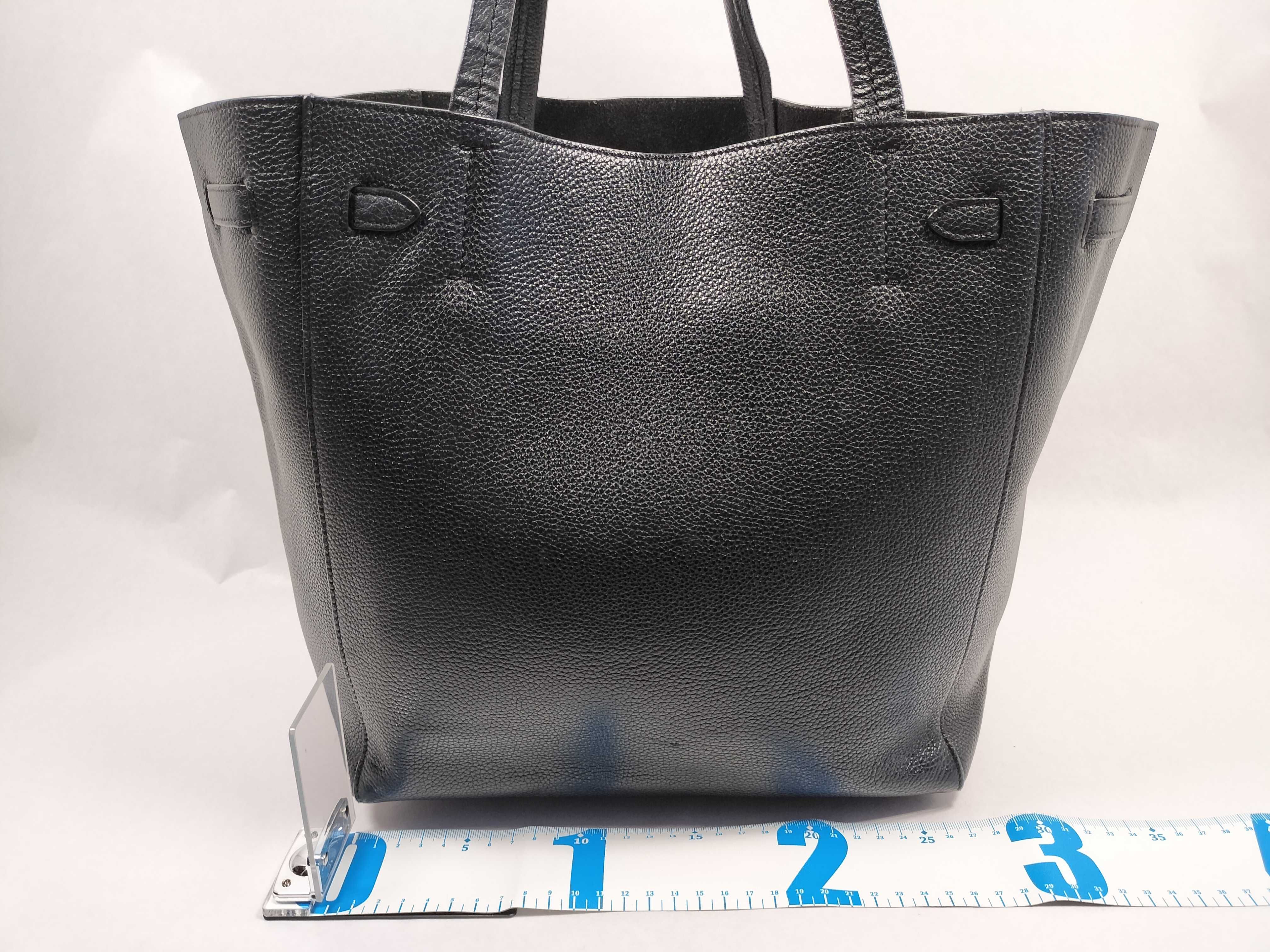 Cabas Phantom Medium Leather Tote Bag, Black Tote Bag — view 2