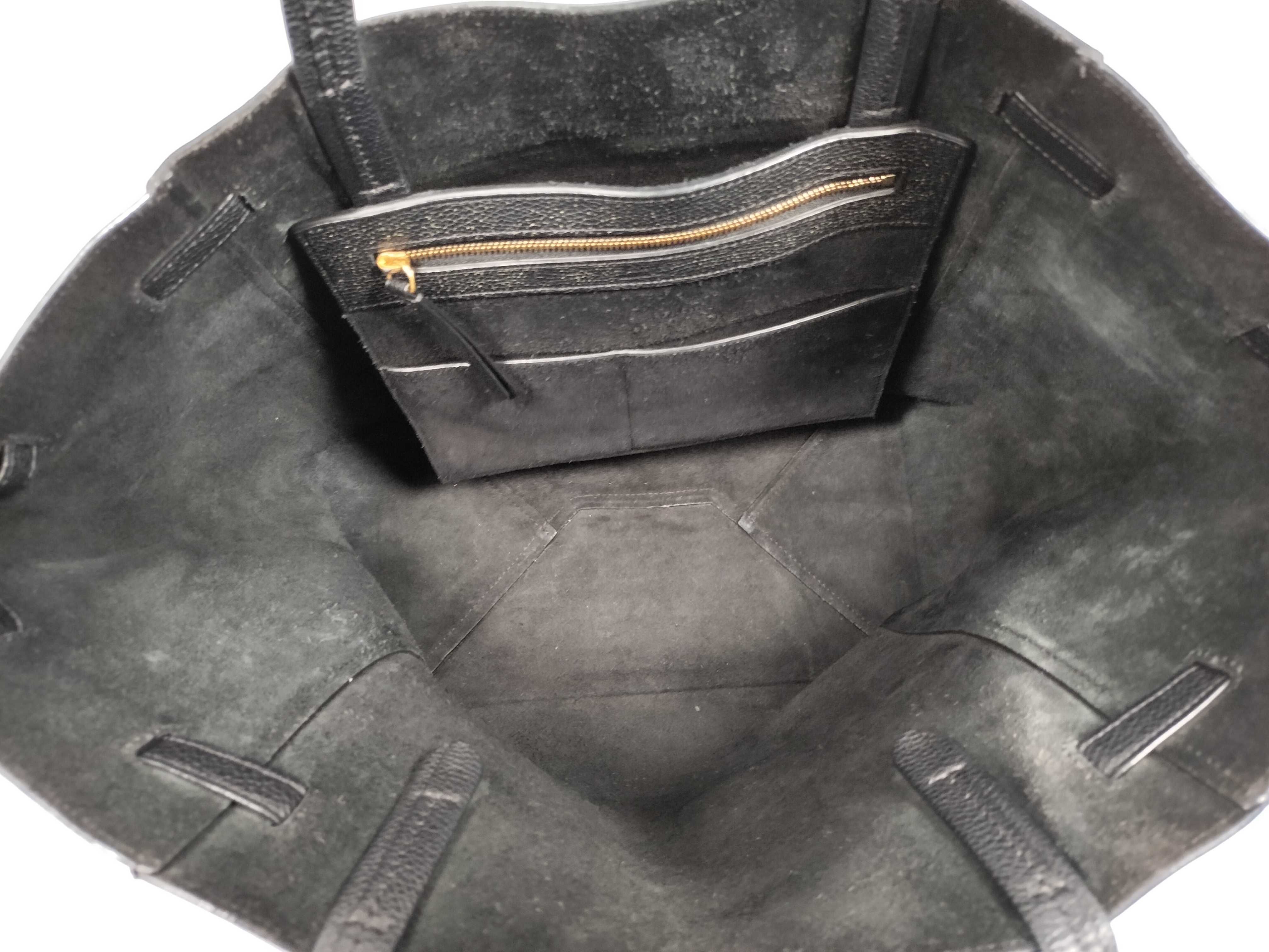 Cabas Phantom Medium Leather Tote Bag, Black Tote Bag — view 9