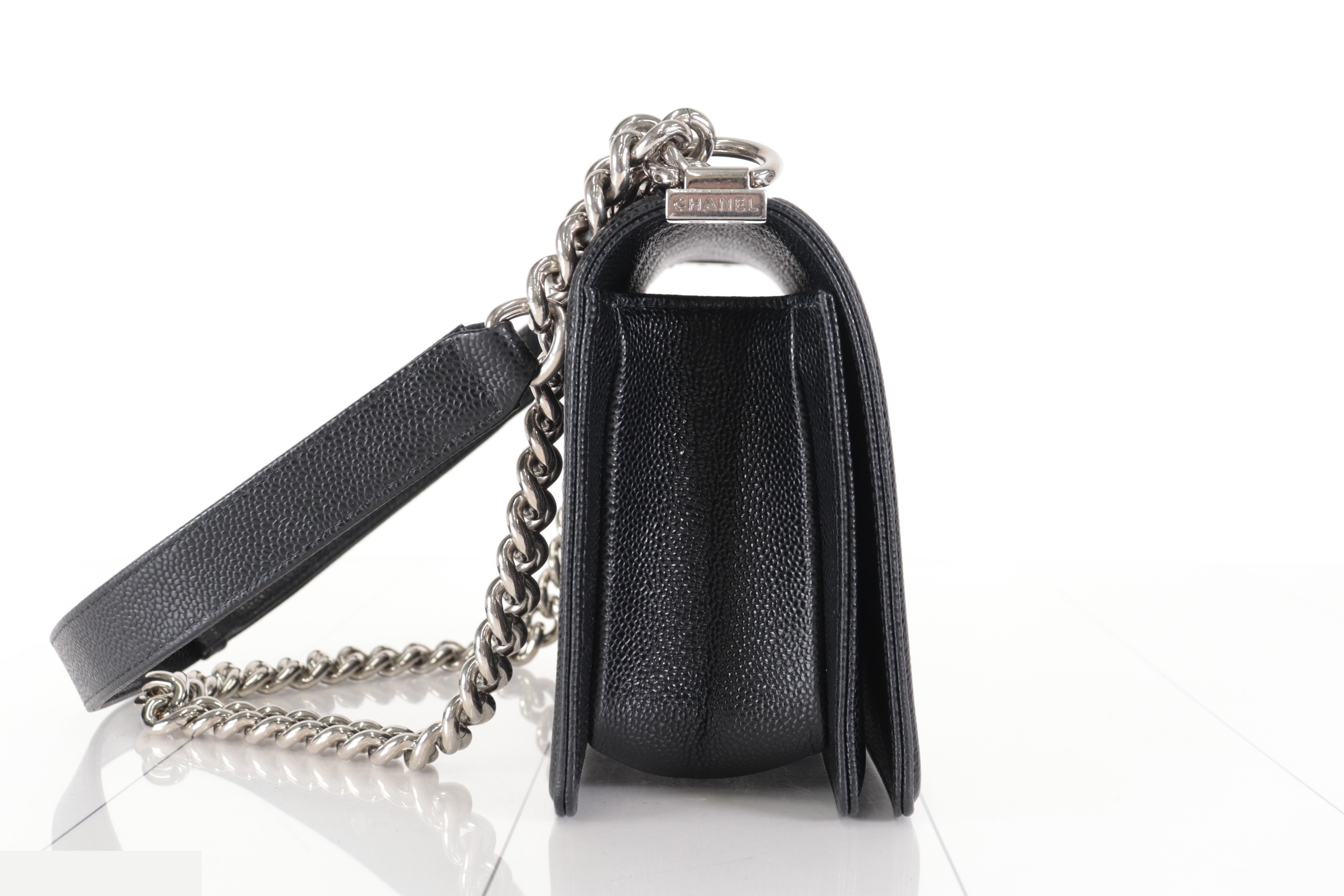 Boy Chanel Caviar Chain Shoulder Bag, serial number 27 — view 3