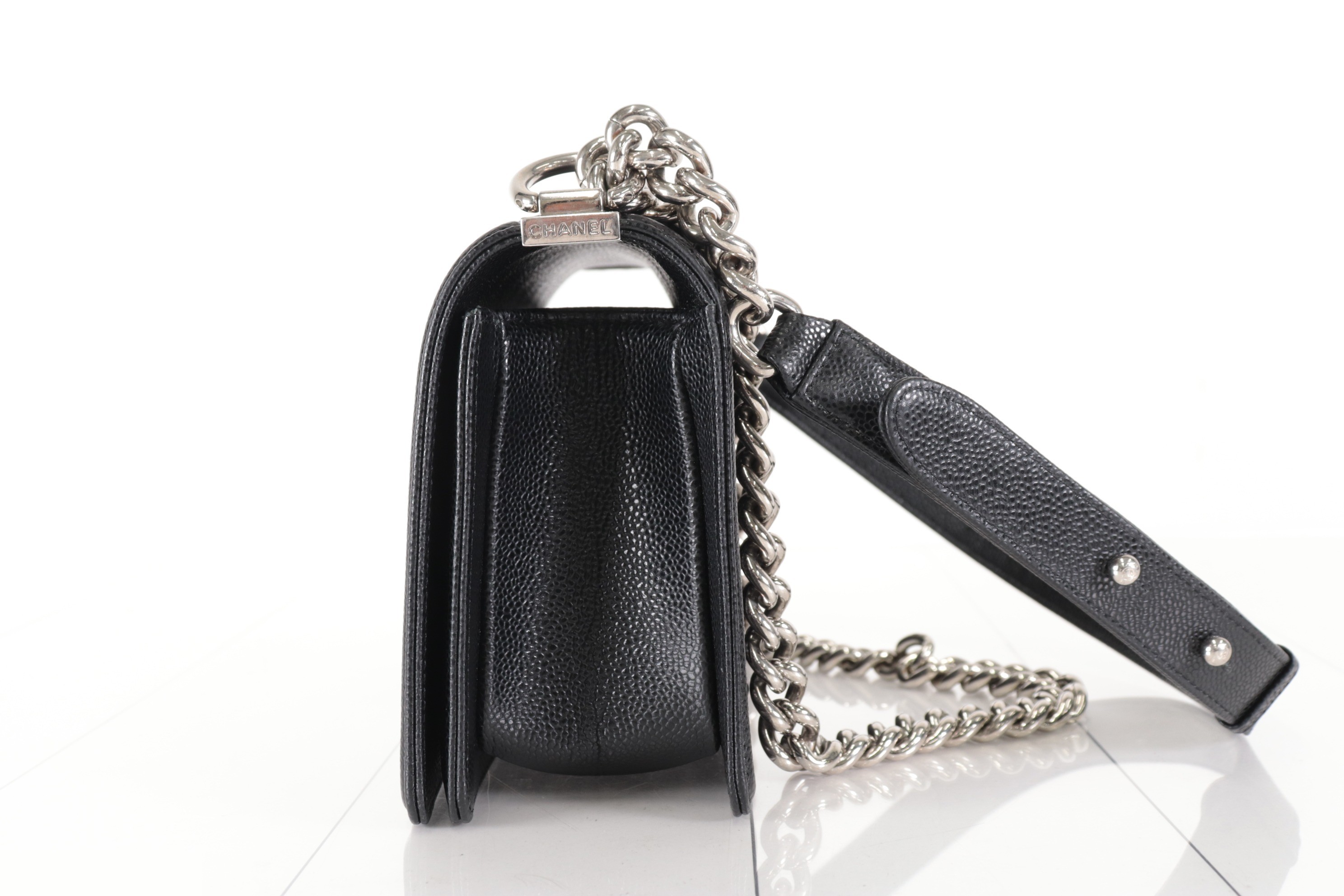 Boy Chanel Caviar Chain Shoulder Bag, serial number 27 — view 4