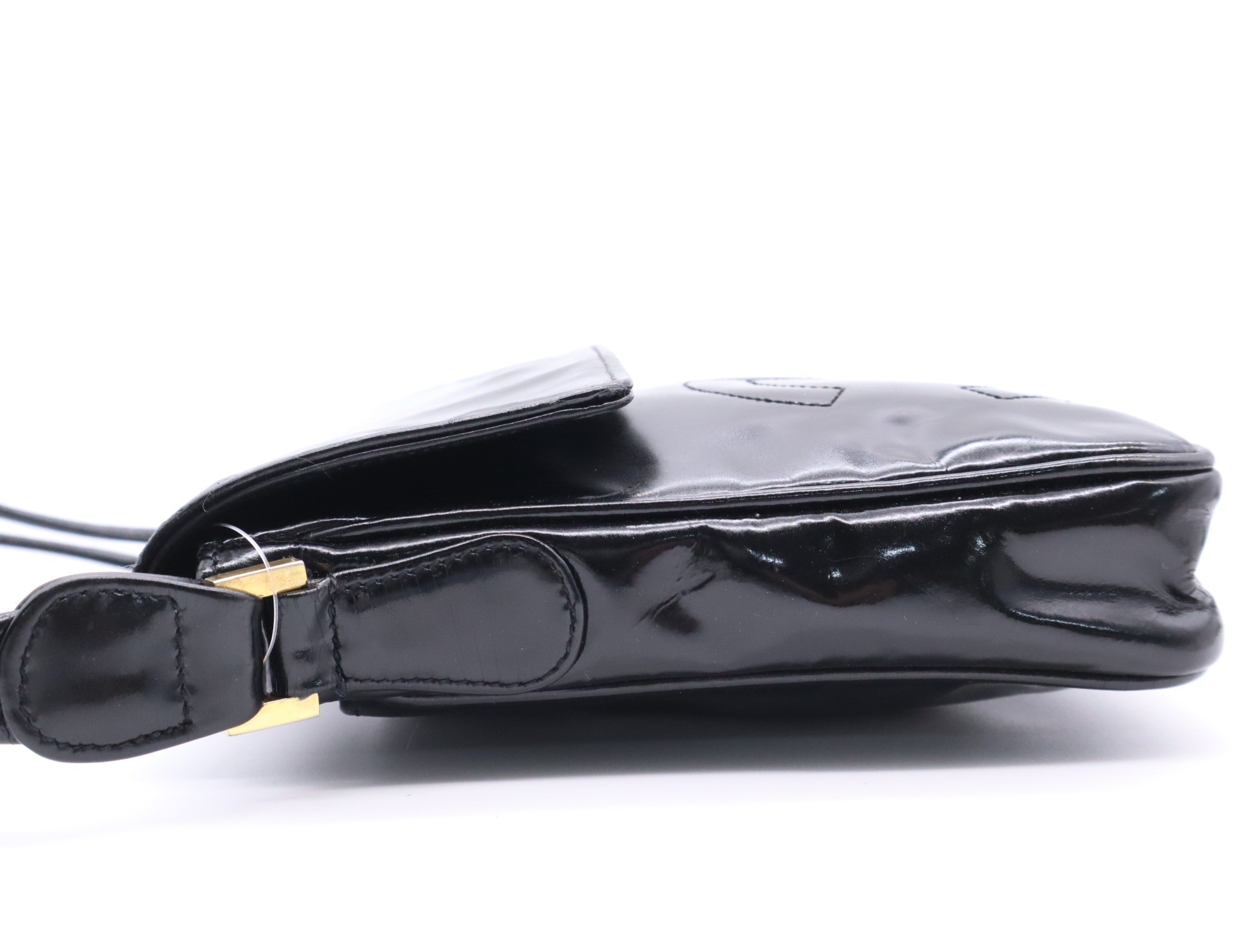 Enamel Coco Mark Shoulder Bag, Black, Gold Hardware, with original seal. — view 3