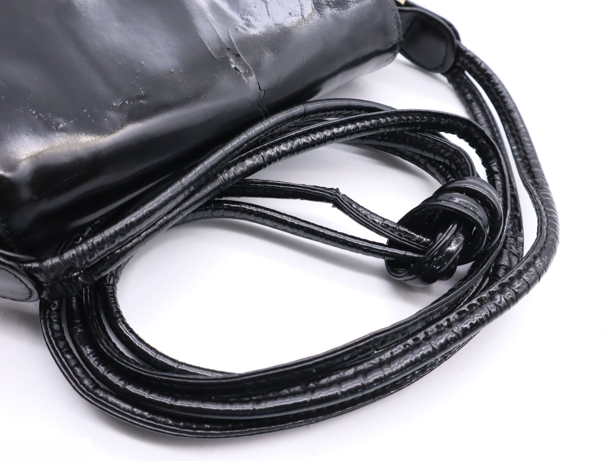 Enamel Coco Mark Shoulder Bag, Black, Gold Hardware, with original seal. — view 6